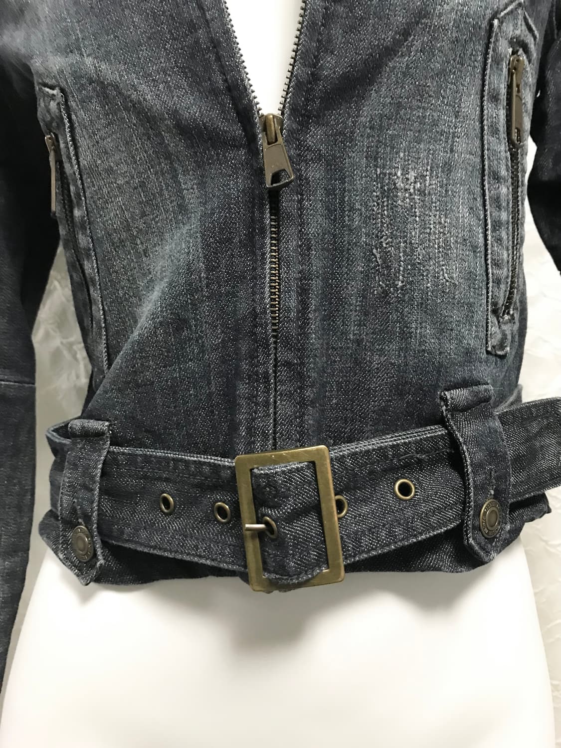 빈티지 00s y2k 카고 포켓 바이커 데님 자켓 상품이미지6