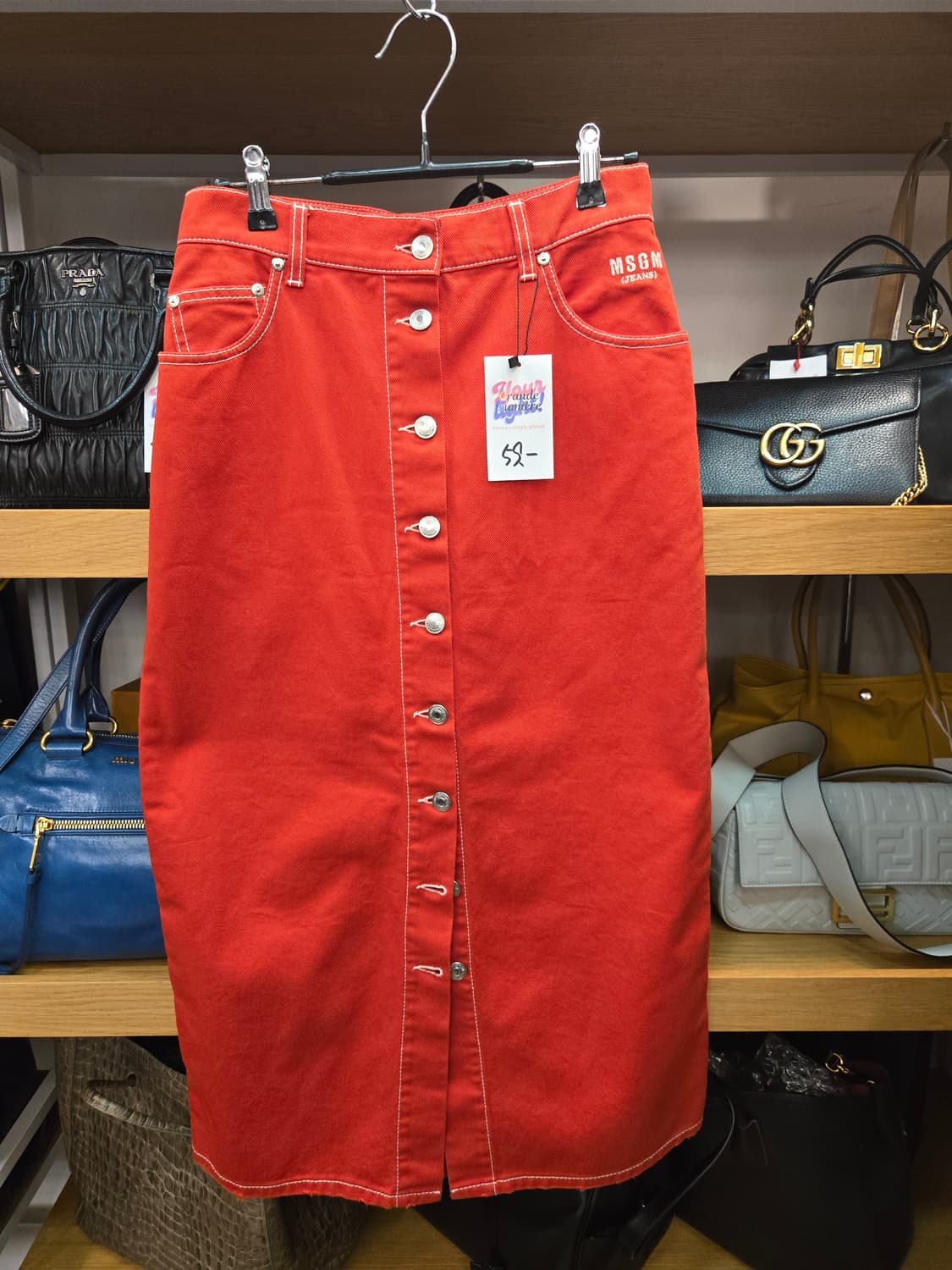 MSGM 레드 롱 스커트 상품이미지1