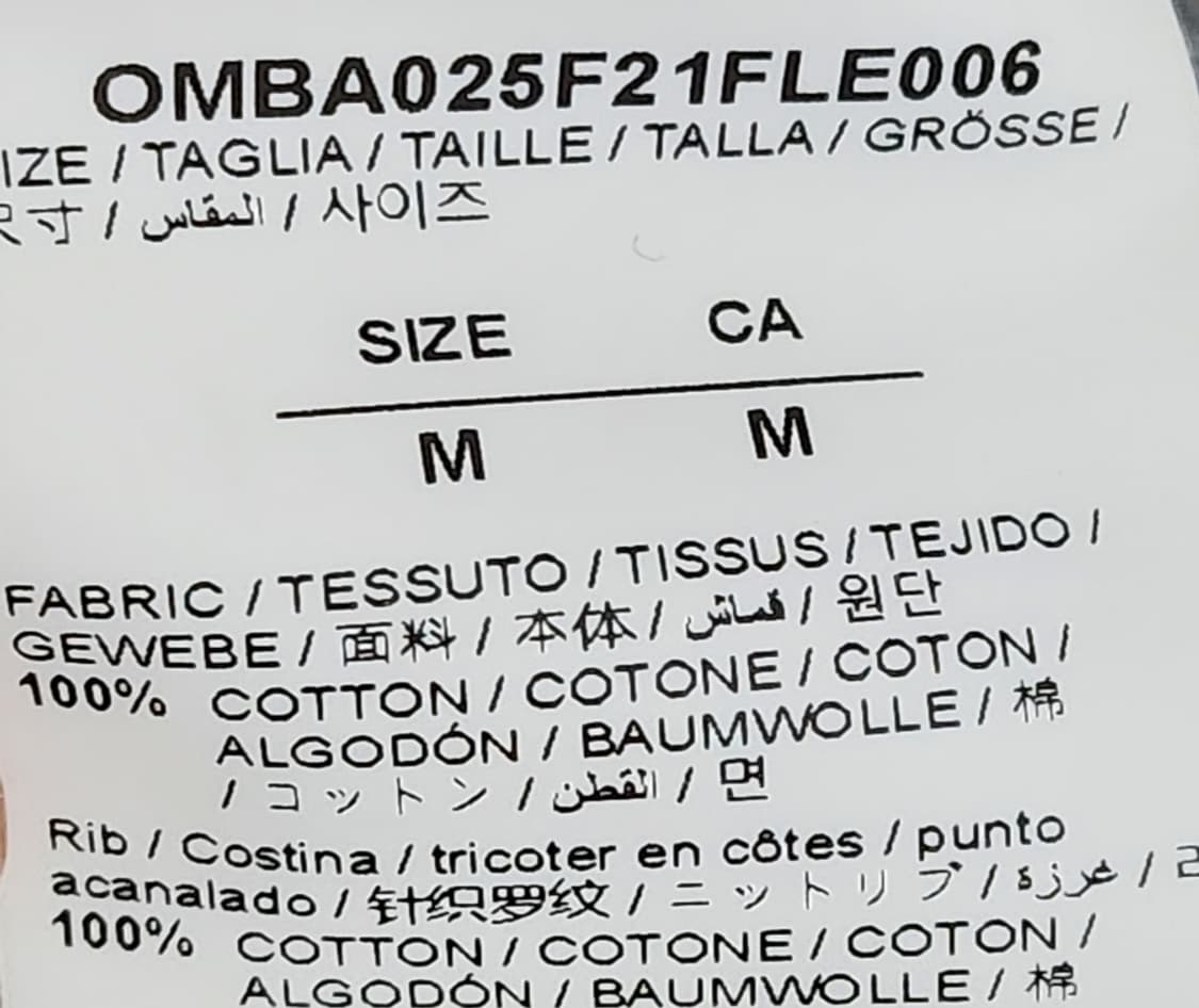 [M] 오프화이트 디그레이드 남성 맨투맨 OMBA025F21FLE006 상품이미지8