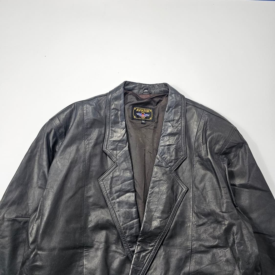 AVIATOR 빈티지 리얼레더 블레이저 46 상품이미지3