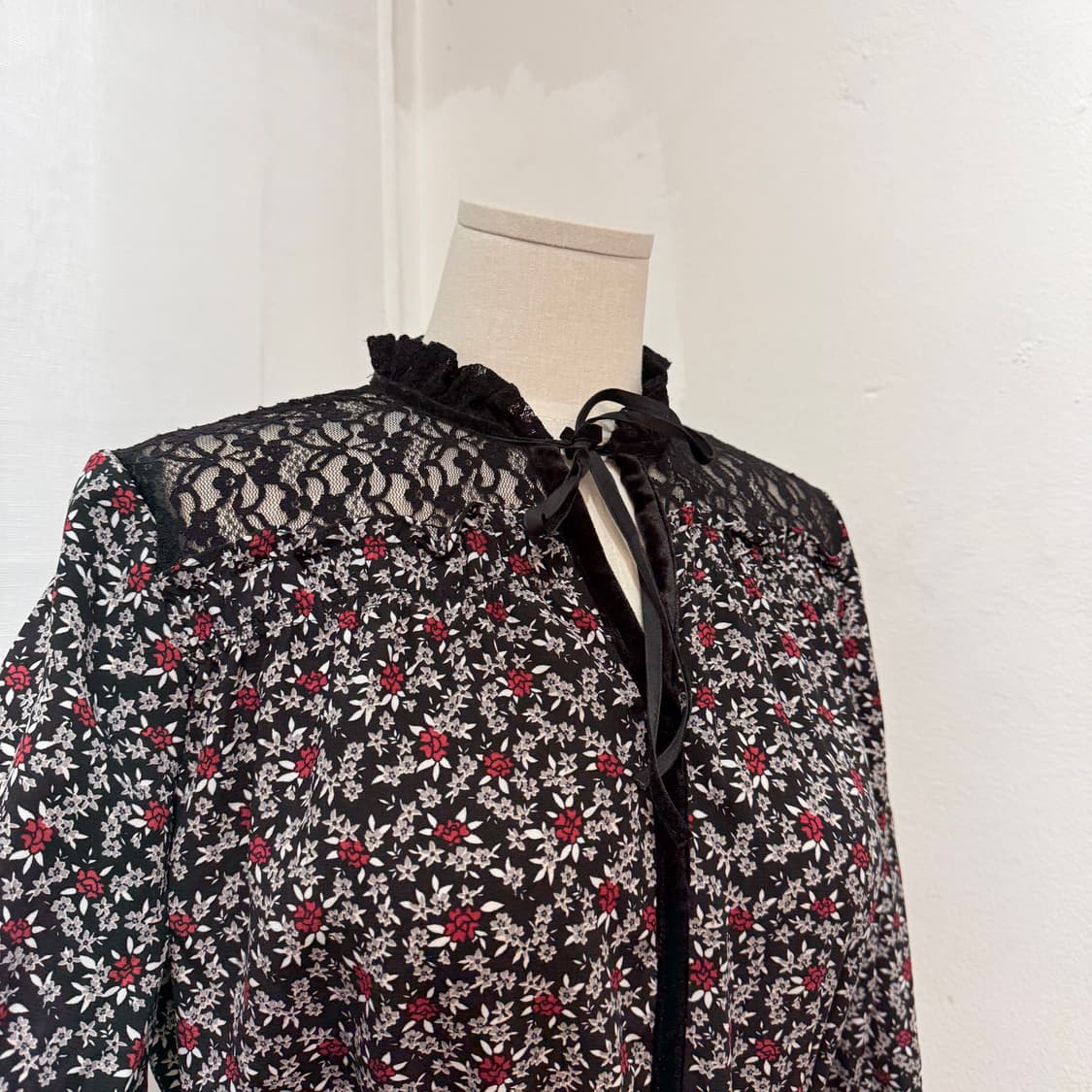 (S)미쏘 벨벳 시스루 꽃무늬 플라워 롱원피스 롱드레스 3739 상품이미지2