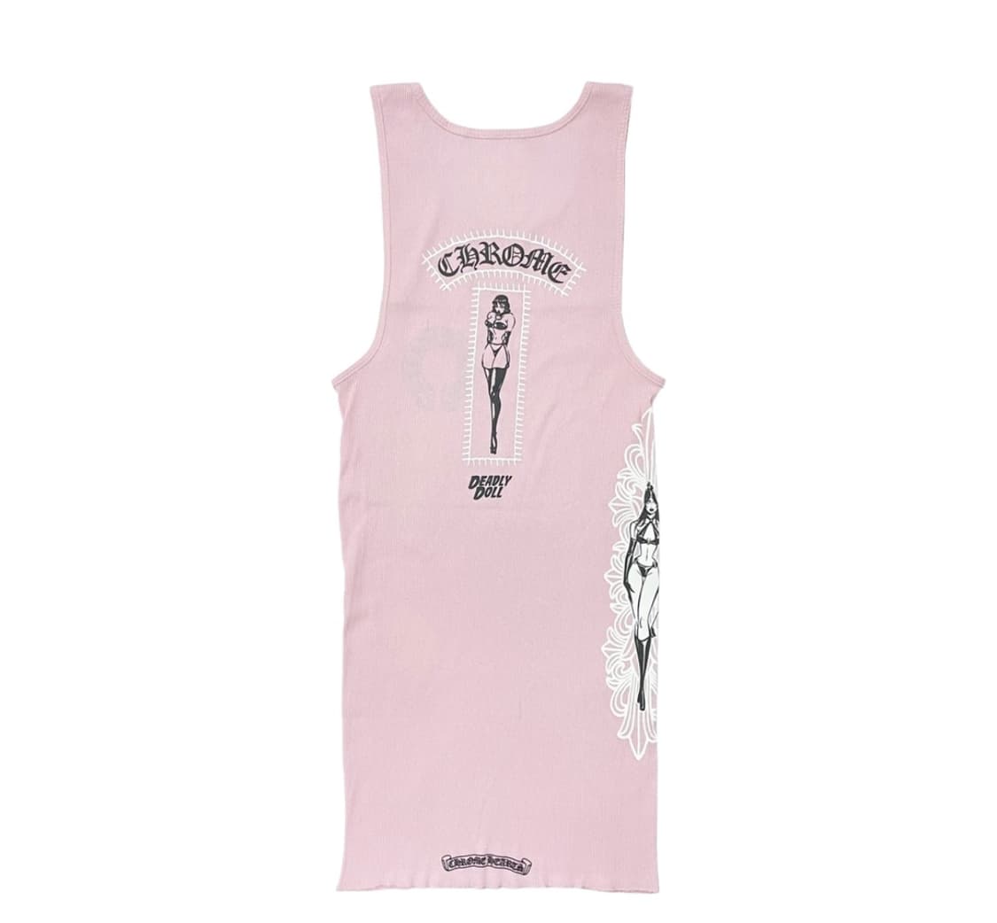 크롬하츠 핑크 나시 데들리 돌 립 아트 바젤 탱크 핑크 상품이미지2