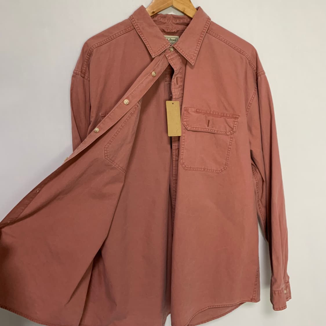 엘엘빈 인디핑크 빈티지 핑크 오버핏 셔츠 XL 상품이미지5