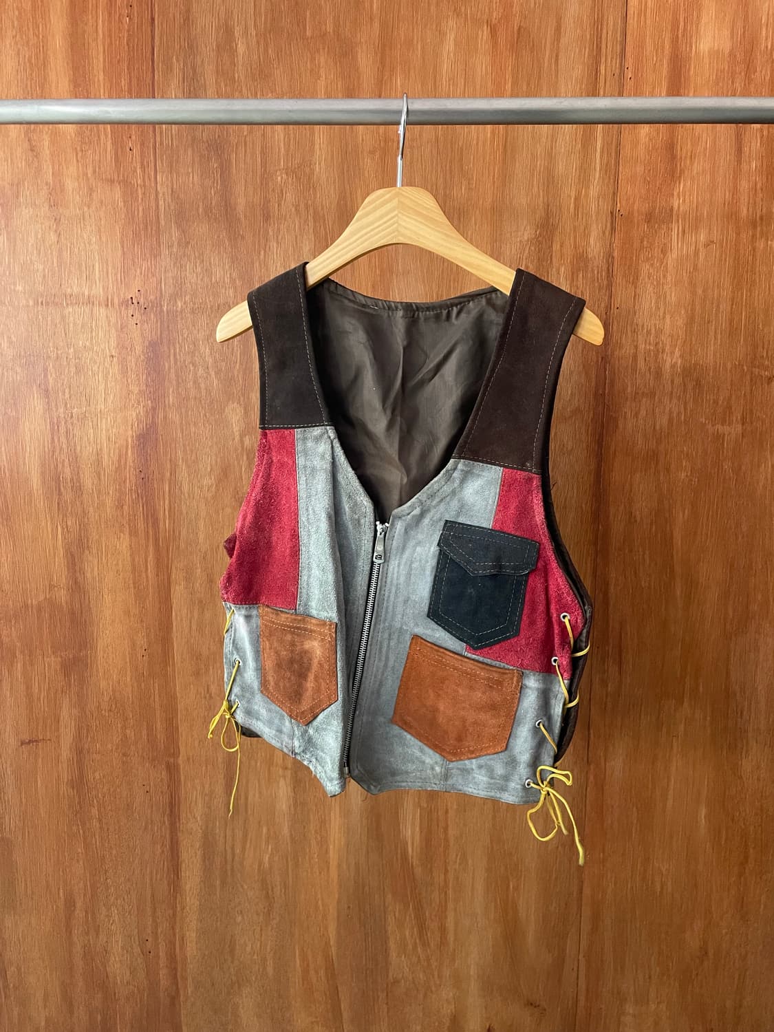 Mixed patchwork suede vest 상품이미지3