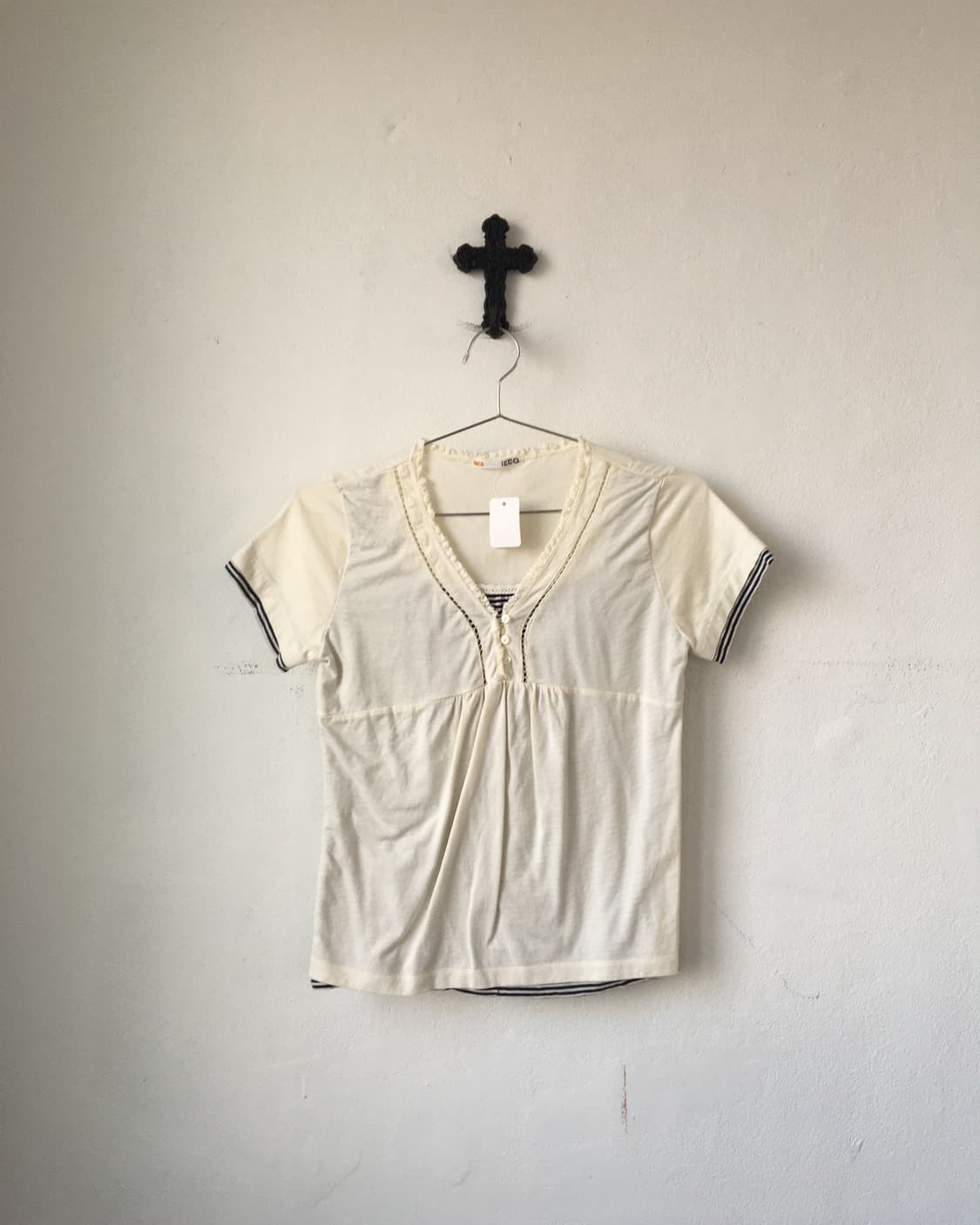 Button up layered t shirt 상품이미지2