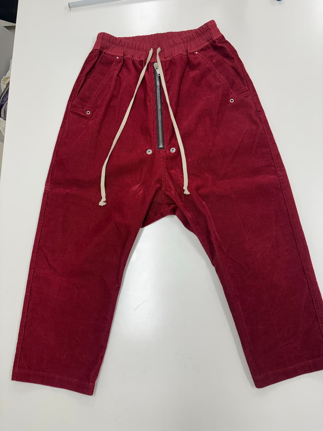 릭오웬스 버건디 코듀로이 밴딩팬츠 FW20 상품이미지1