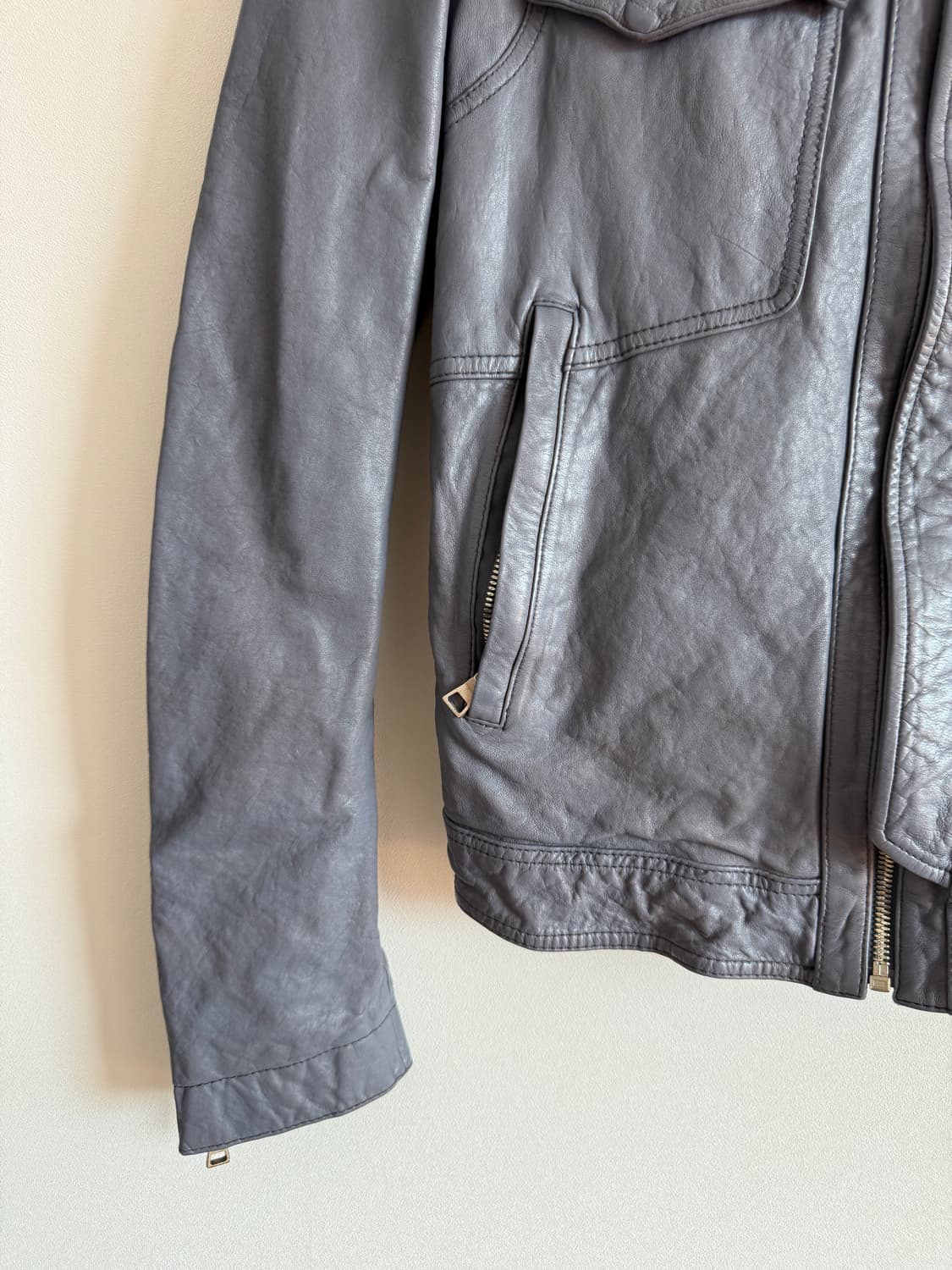 시스템(SYSTEM) 램스킨 레더 자켓(카라 탈착 가능, 한섬) 상품이미지3