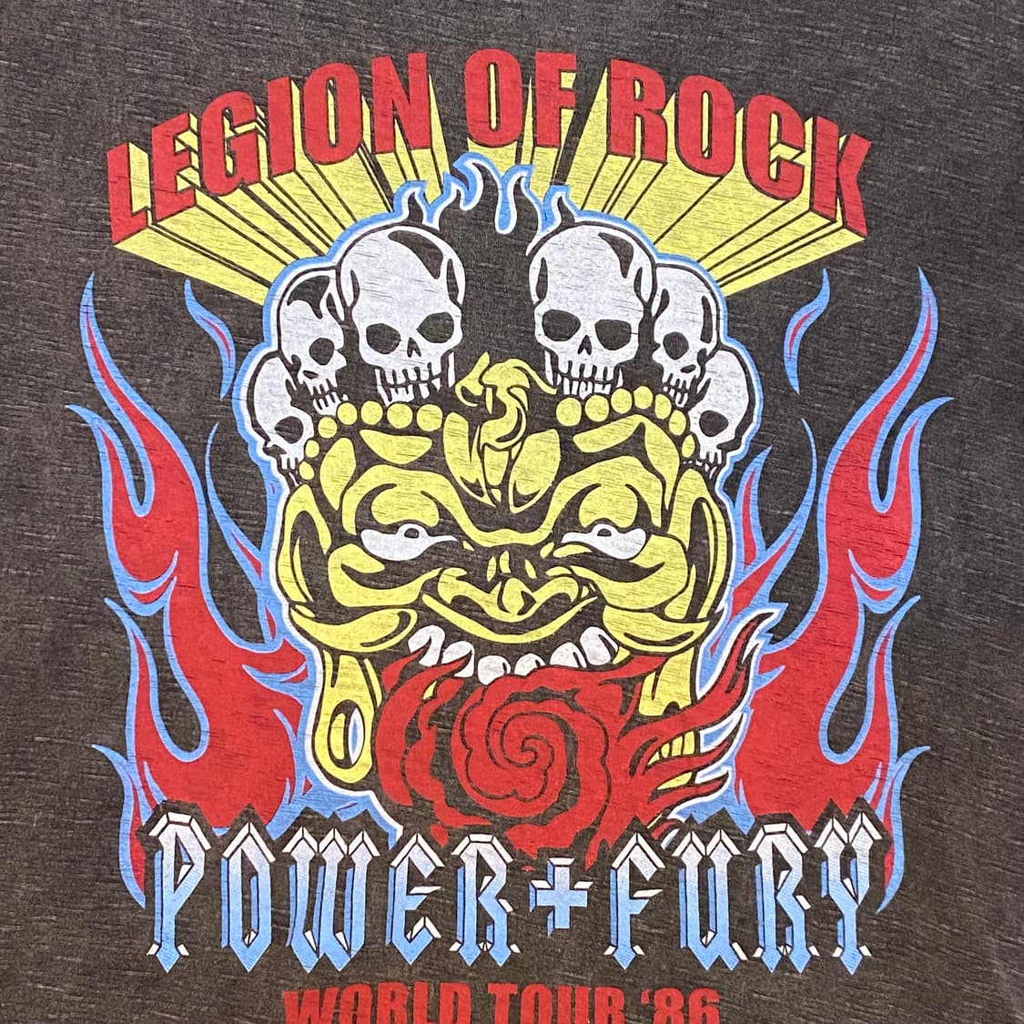 미국 빈티지 파워 퓨리 POWER FURY 해골 스컬 락티셔츠 반팔티 상품이미지3
