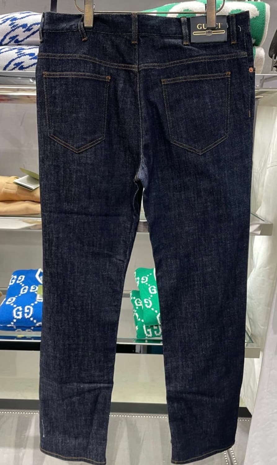 남성 구찌 레귤러핏 워시드 다크블루 데님 상품이미지2