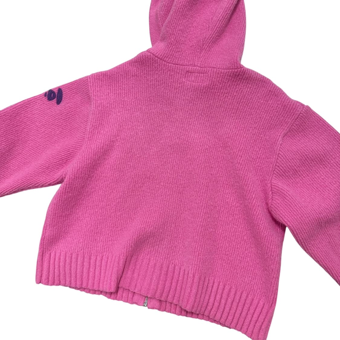 에이프 딸기우유 후드 오버 니트집업 상품이미지5