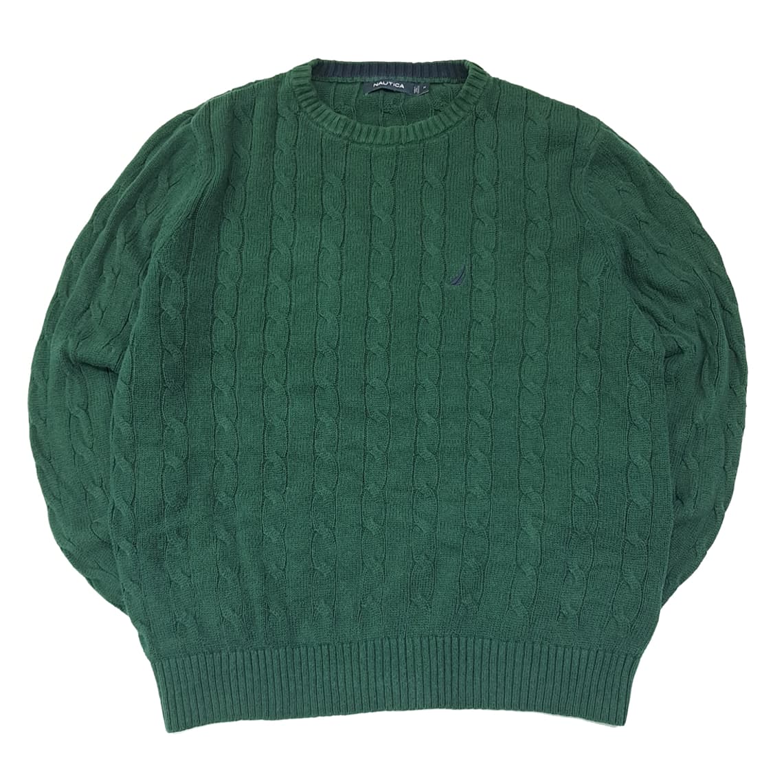 CL267 M 노티카 00s 코튼 케이블 그린 니트 스웨터 상품이미지1
