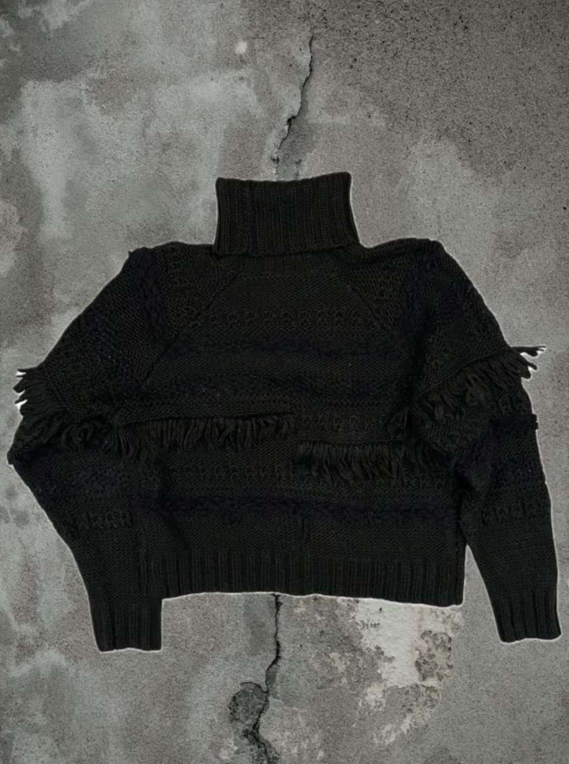 빈티지 그런지 블랙 디테일 터틀넥 스웨터 니트 상품이미지3