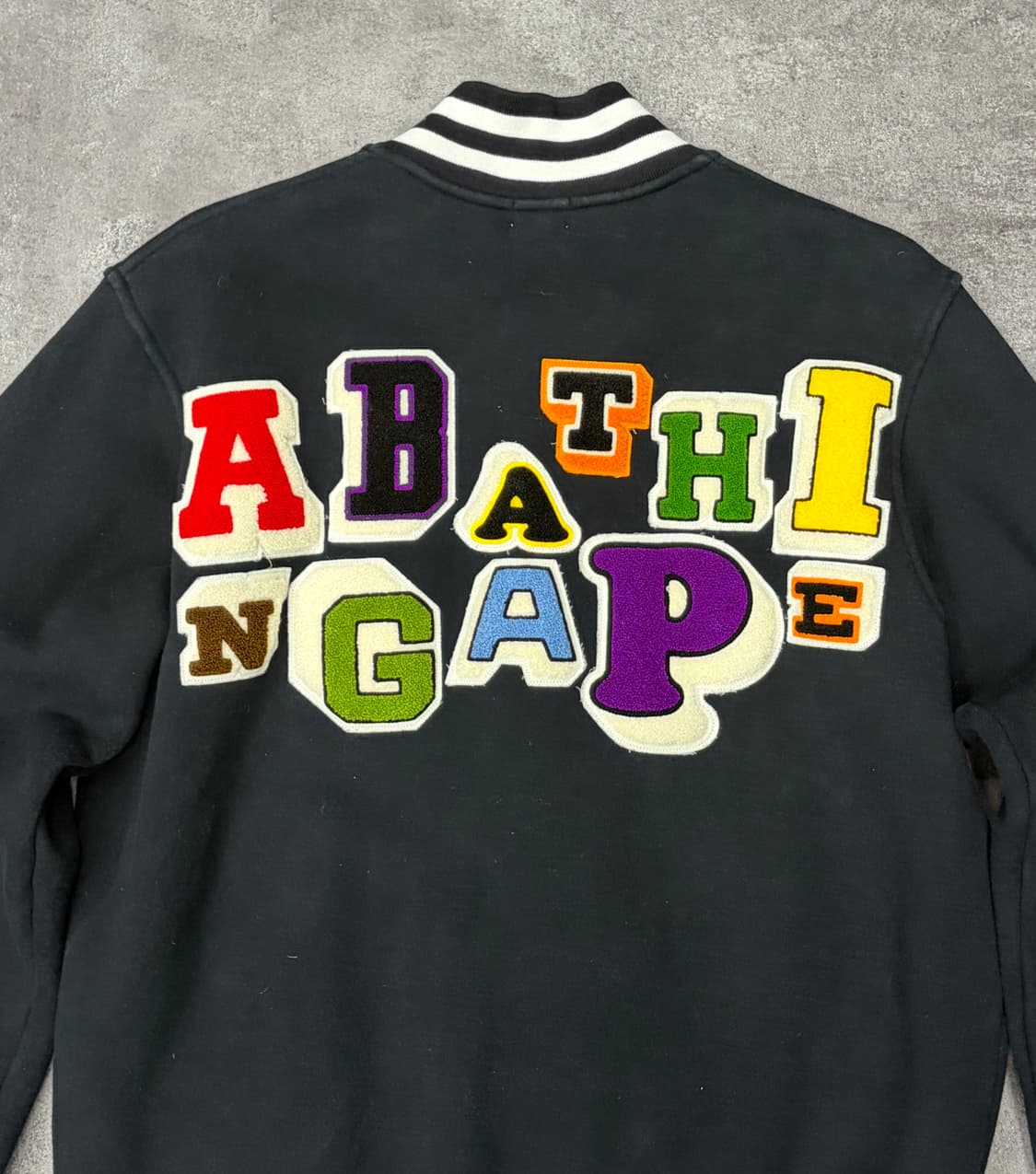 00s 베이프 A BATHING APE Nigo era 블랙 바시티 자켓 상품이미지2