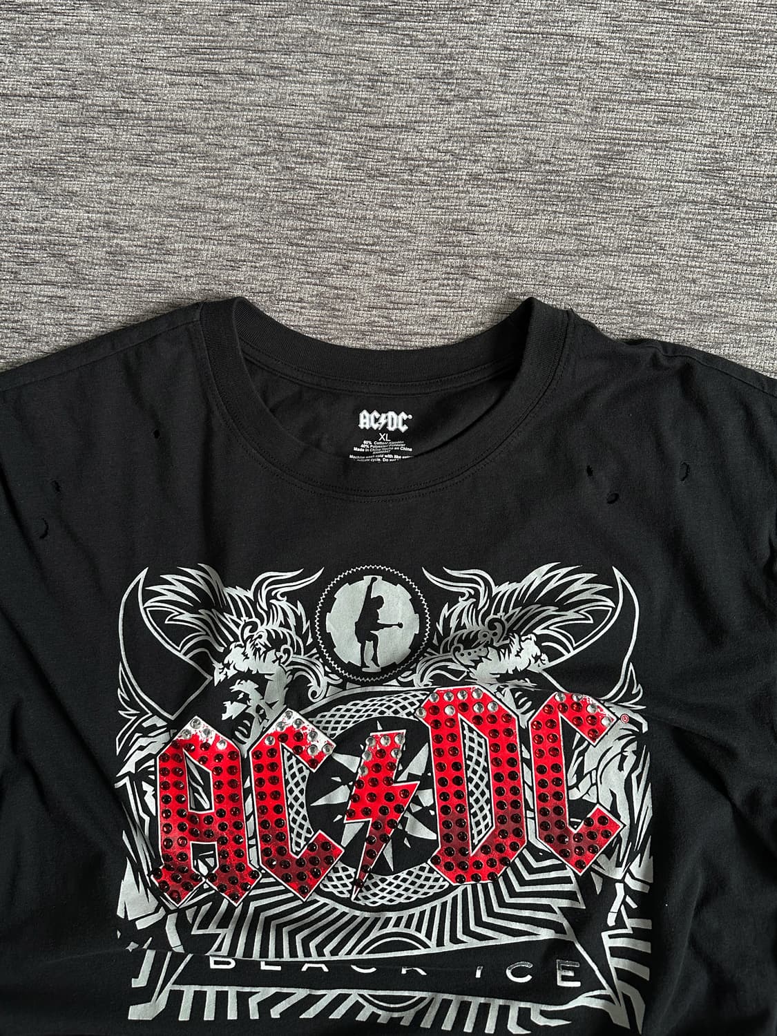 (새상품) Ac/Dc 비즈 로고 디스트로이드 반팔티 상품이미지3