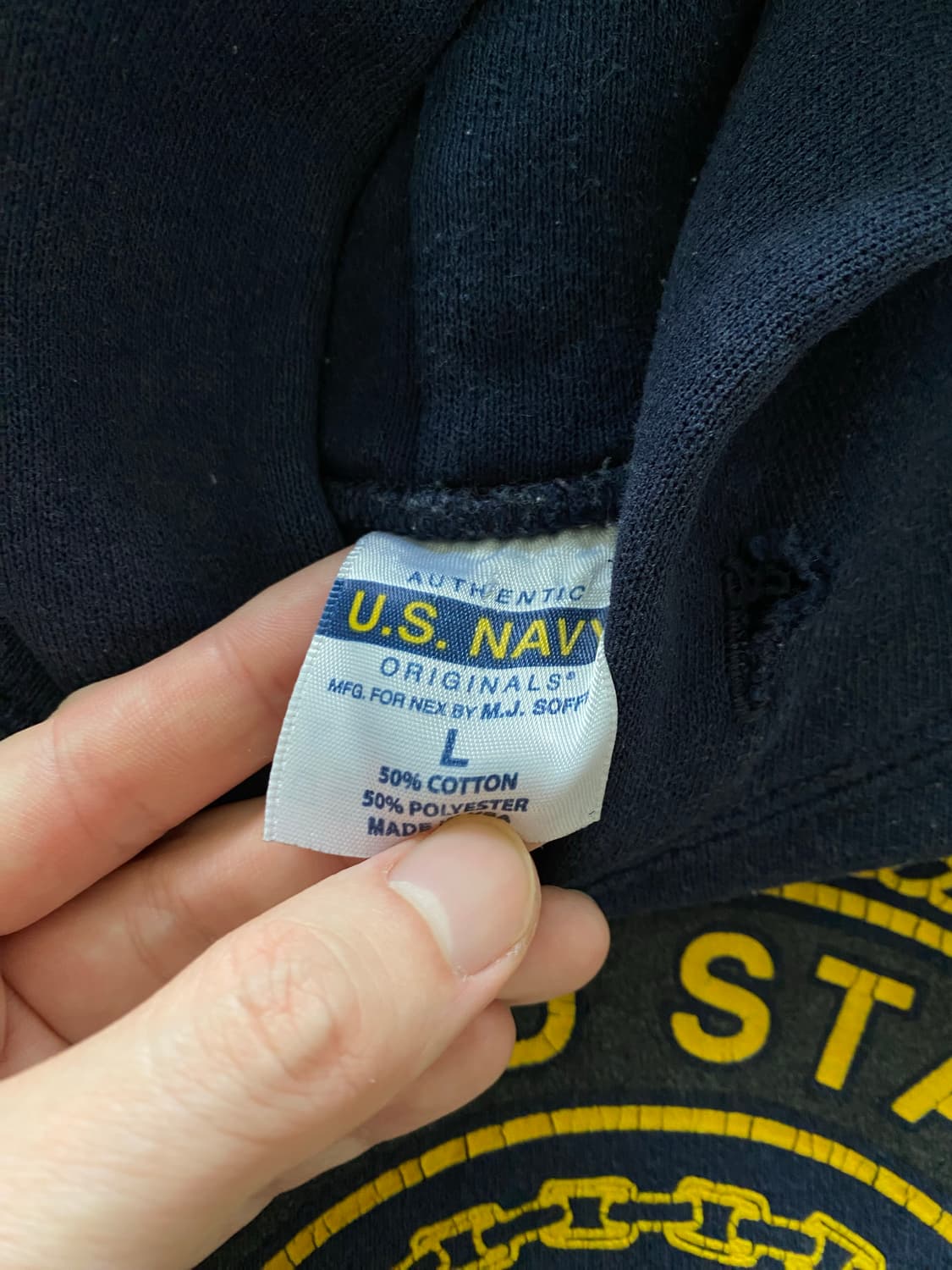 (L) 90s 빈티지 us navy 밀리터리 후드 네이비 USA 상품이미지4