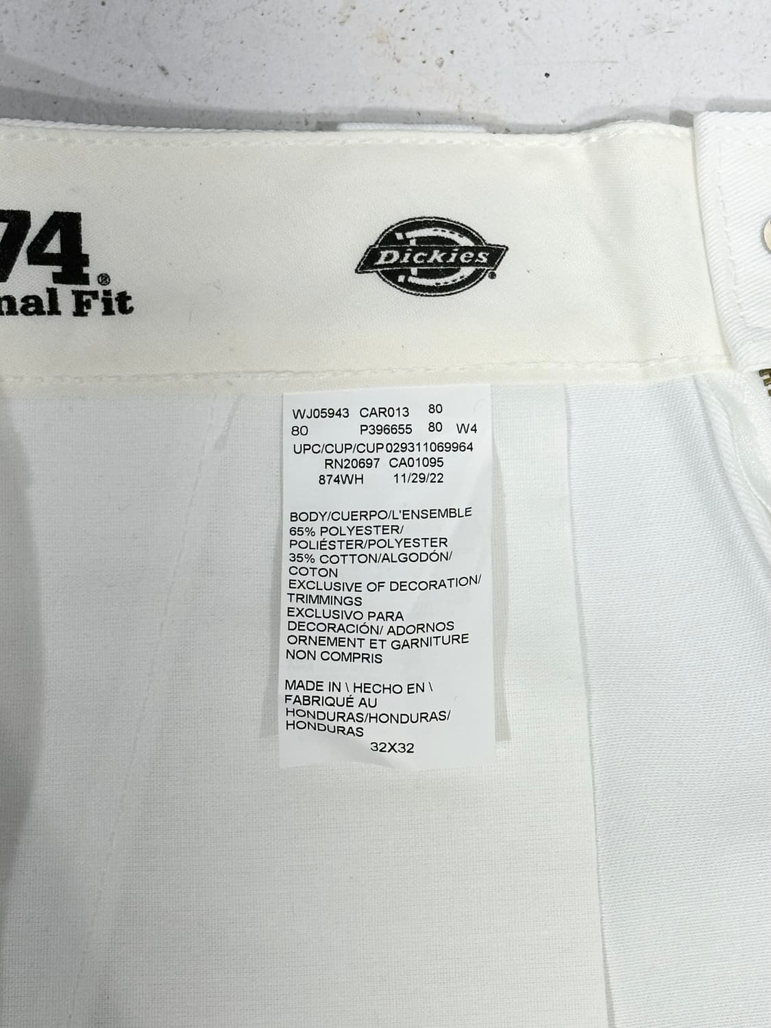디키즈 874 화이트 워크 팬츠 바지 80  상품이미지7