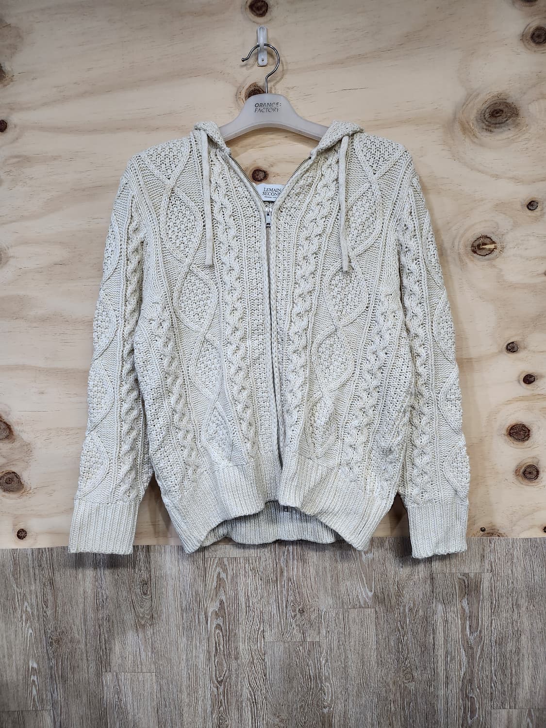 1045) 르메인세컨드 아란 후드 니트 집업 상품이미지1