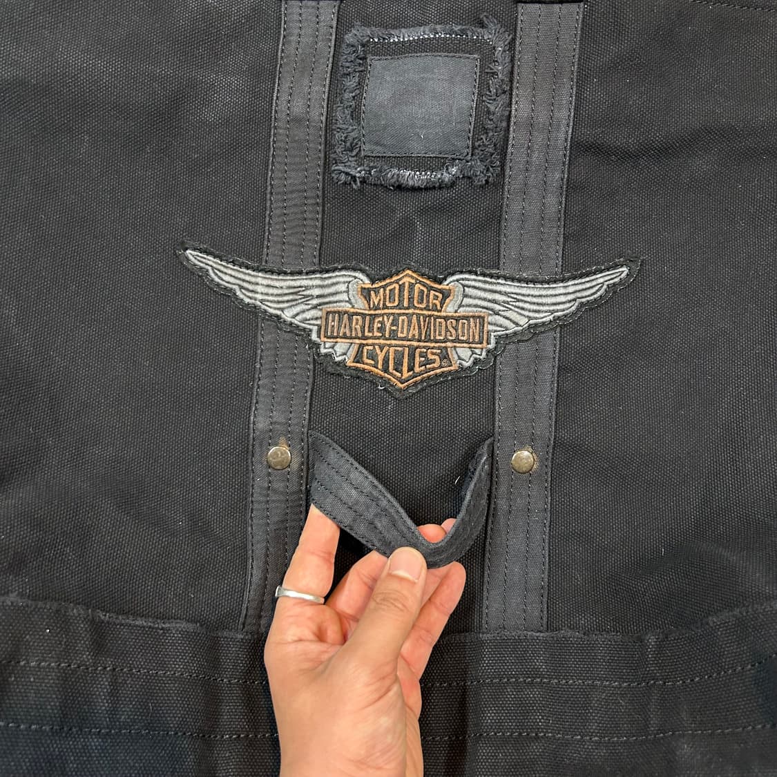 할리데이비슨 캔버스 토트백 숄더백 2way 가방 블랙 상품이미지3