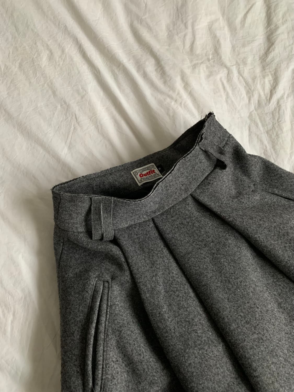 그레이 울 스커트 상품이미지4