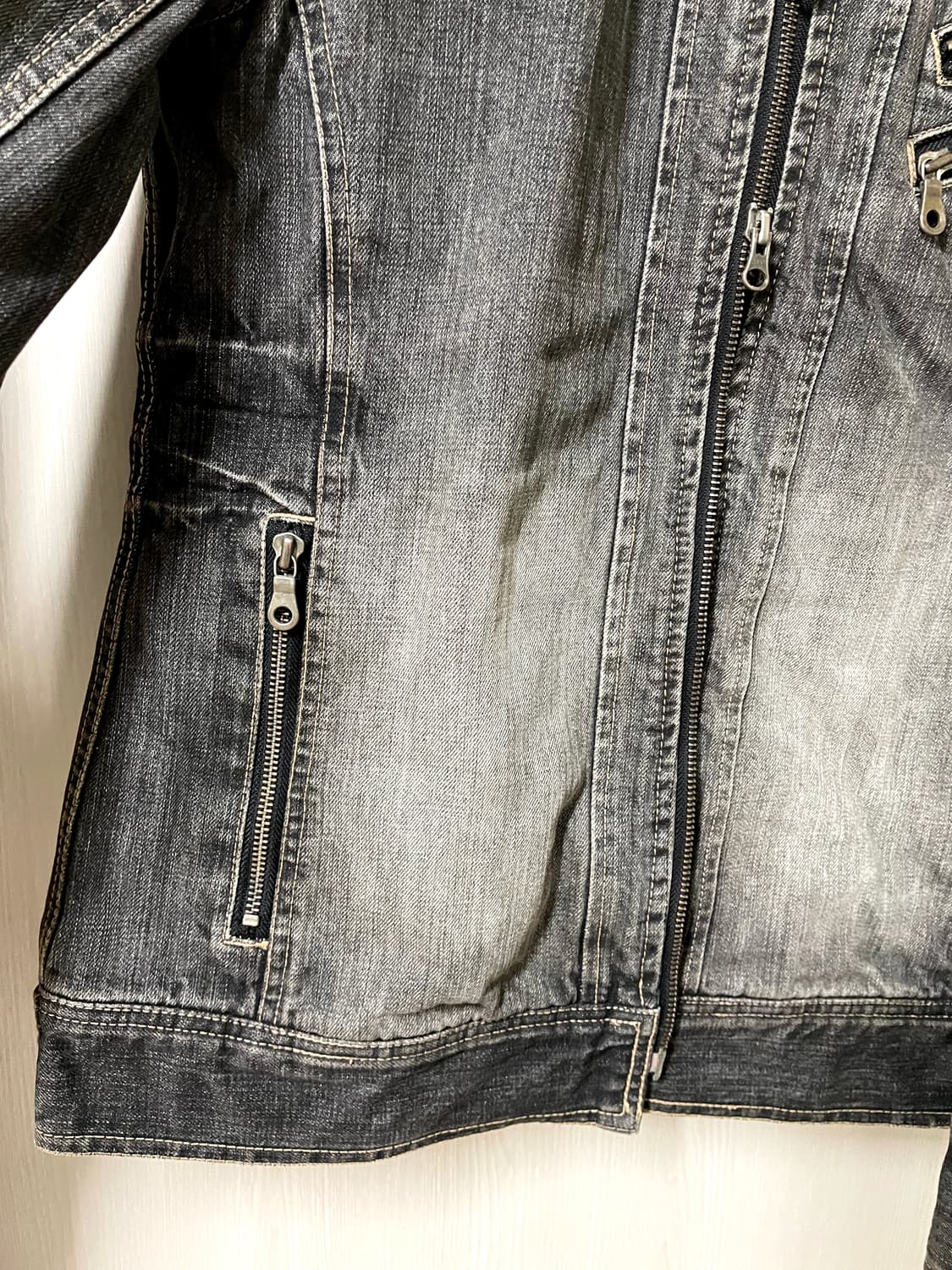 니콜클럽/ 워싱 데님 바이커 자켓/ 48 상품이미지6