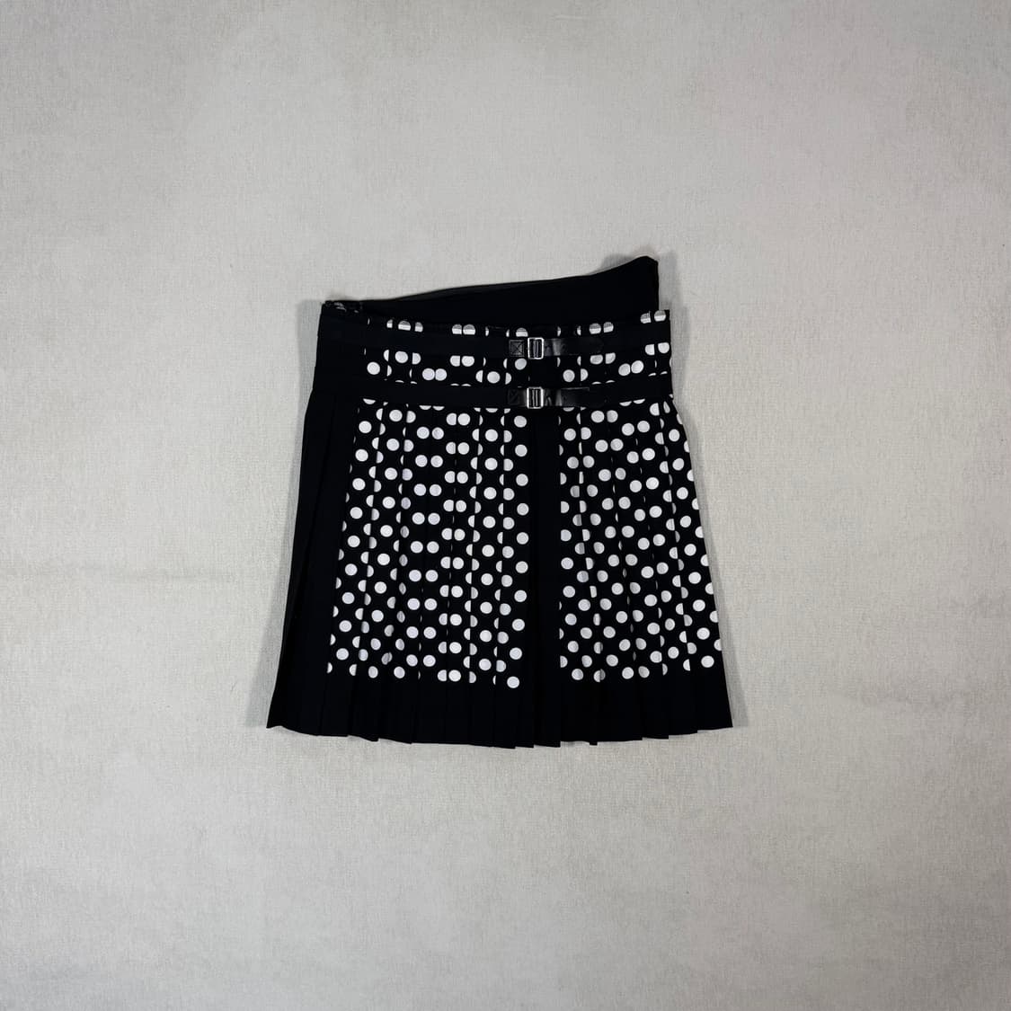 Polka Dot Pleated Leather Strap Kilt Ski 상품이미지1