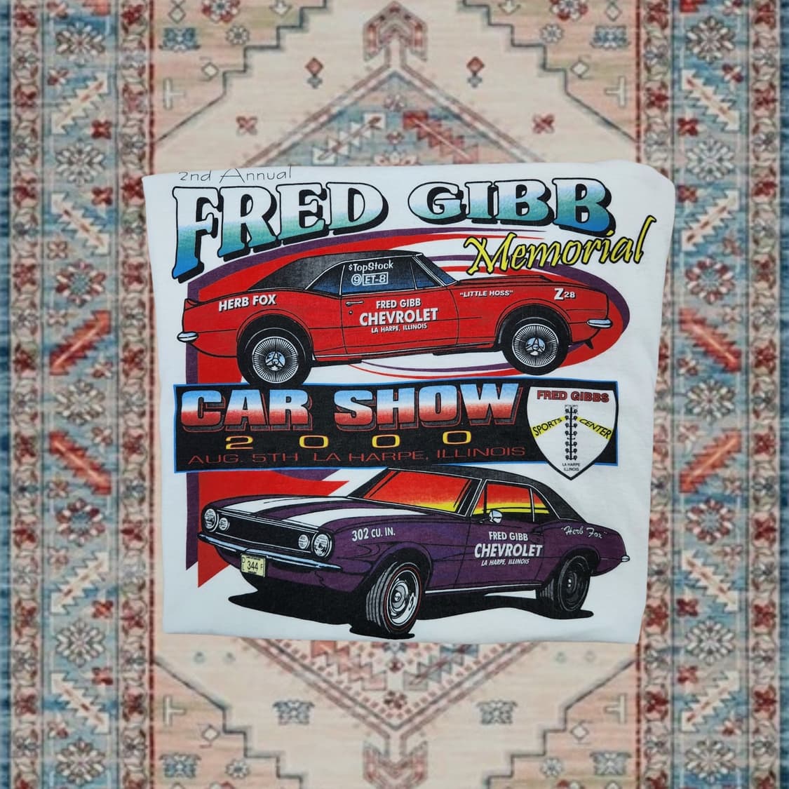Fred Gibb 빈티지 레이싱 카 프린팅 티셔츠 (M) 상품이미지1