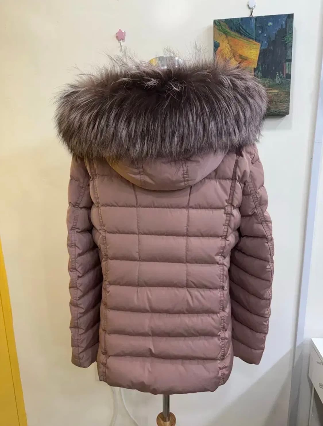 마리나요팅 여성 패딩/더스티핑크/천연여우퍼/오버핏/상태좋음 상품이미지6