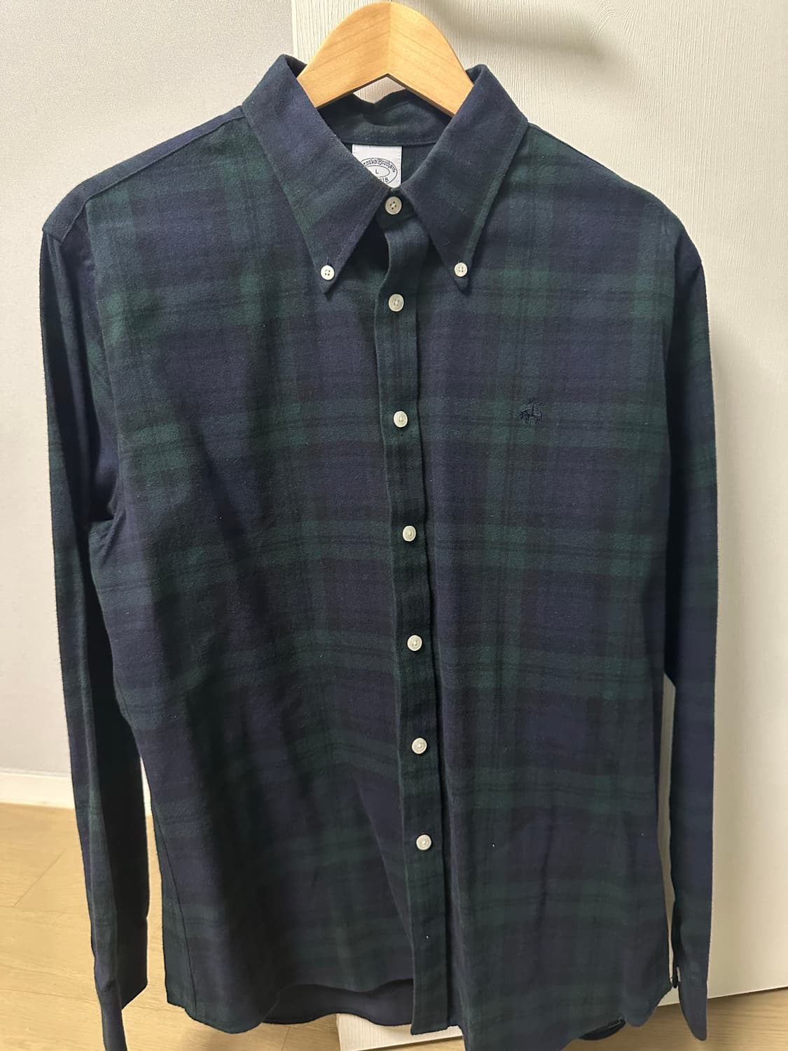 브룩스브라더스 네이비/그린 체크 플란넬 셔츠[L] 상품이미지2