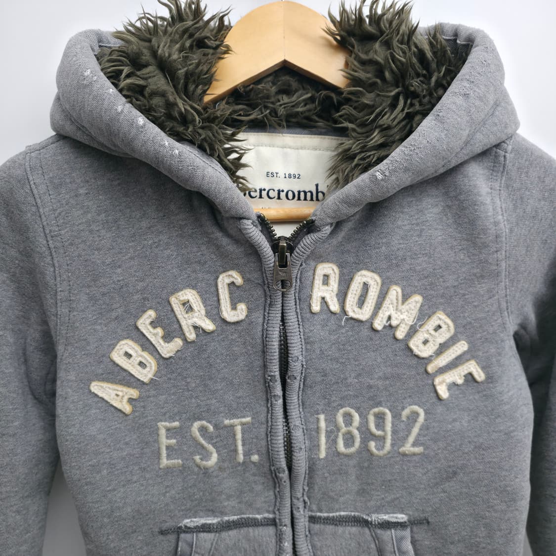 [S] 아베크롬비 울프죠 그레이 후드 집업 상품이미지2