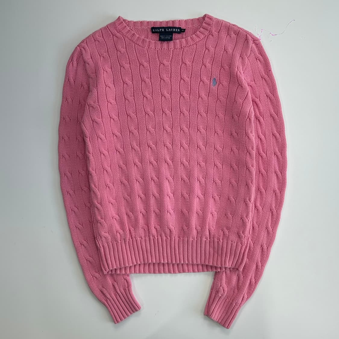 Polo 폴로 스카이블루 포니 핑크 케이블니트 상품이미지3