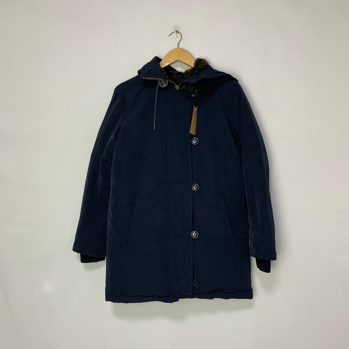 리바이스 덕다운 사선 버튼 후드 패딩코트 네이비 퍼 안감 남성 S 상품이미지1