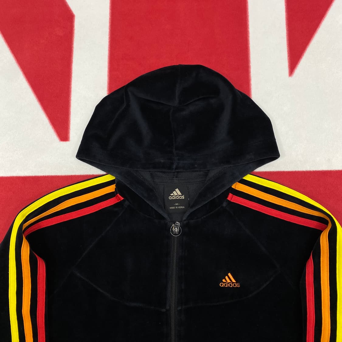 아디다스 벨벳 후드집업 여성 85 실측 44 상품이미지3