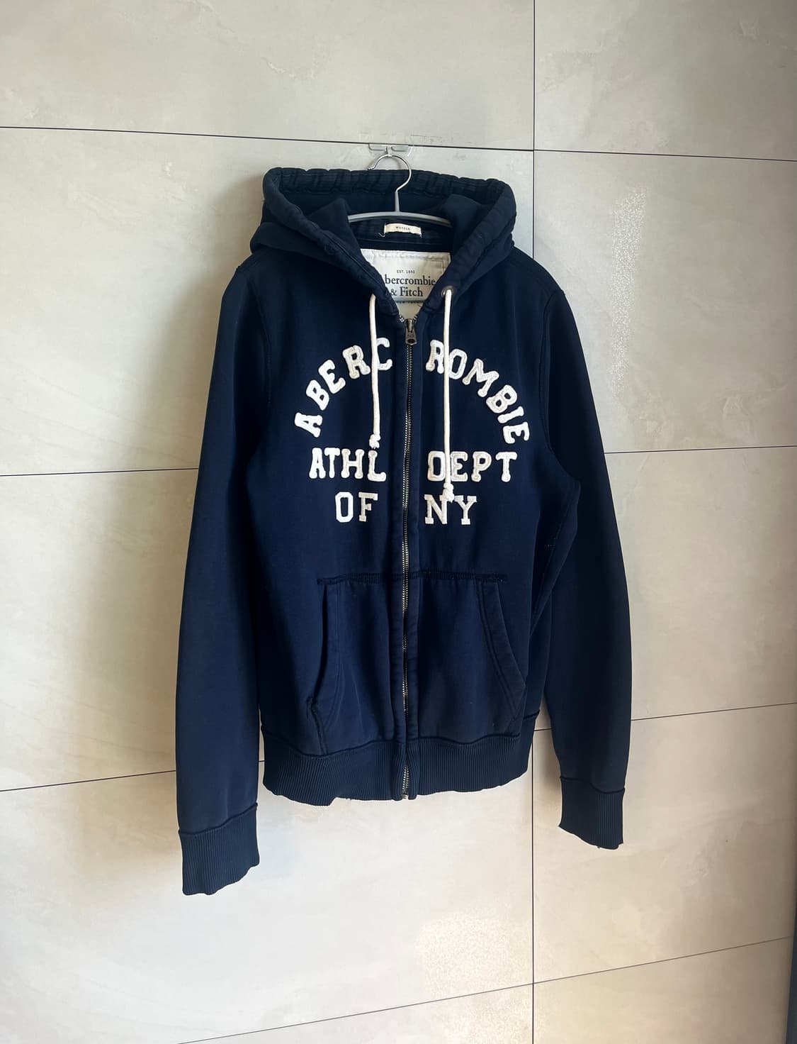 [2XL] 아베크롬비 스펠로고 대장 후드집업 네이비 상품이미지2