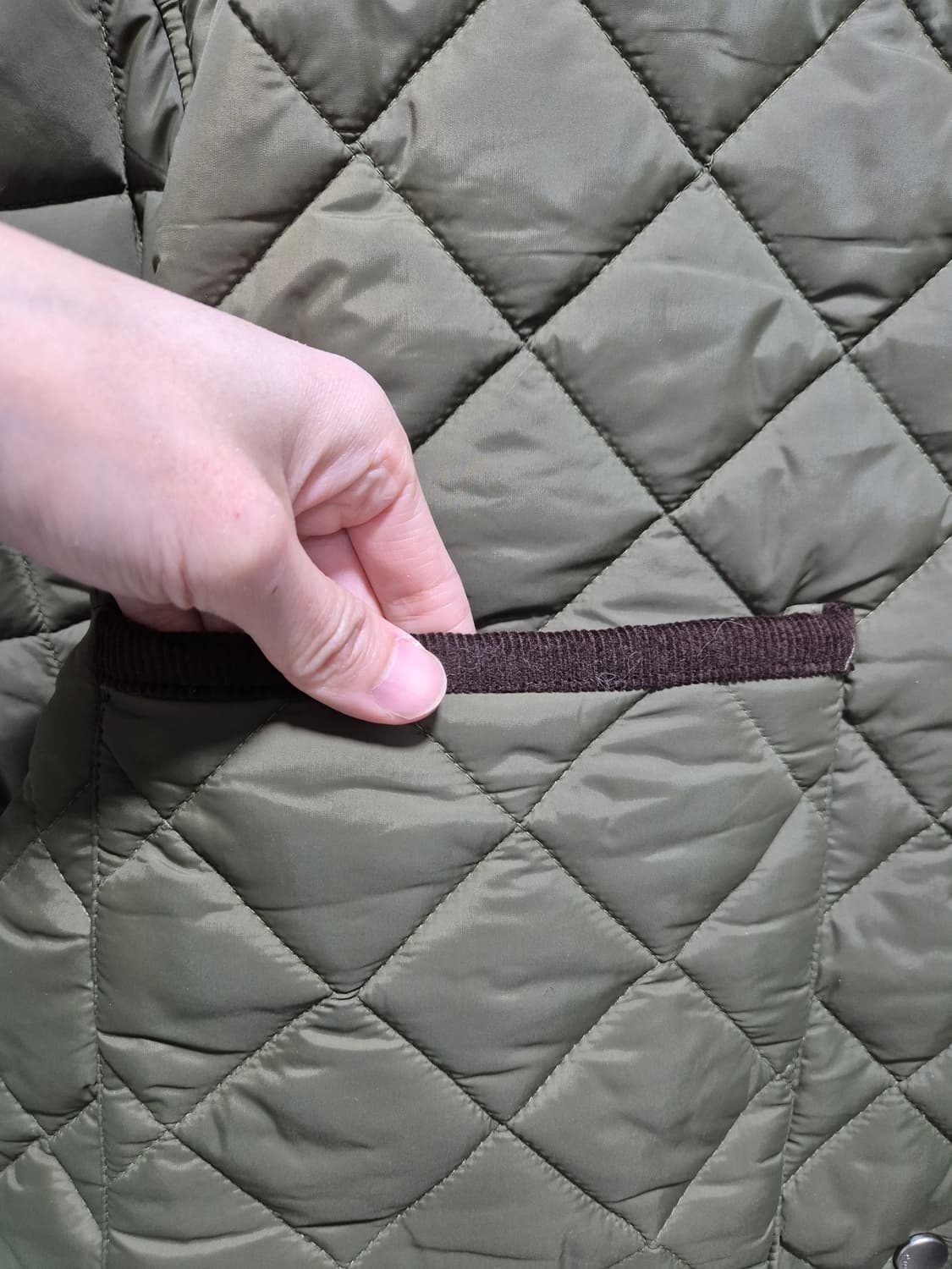 (세일)(새상품)ORO 오로 퀼팅 코듀로이 자켓 카키 상품이미지4