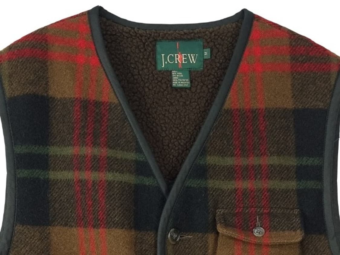 [제이크루] 타탄 체크 안감 보글이 모직 베스트 조끼 M20020 상품이미지4