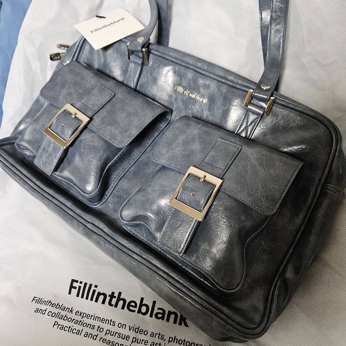 필인더블랭크 PK 숄더백 데님블루 상품이미지1