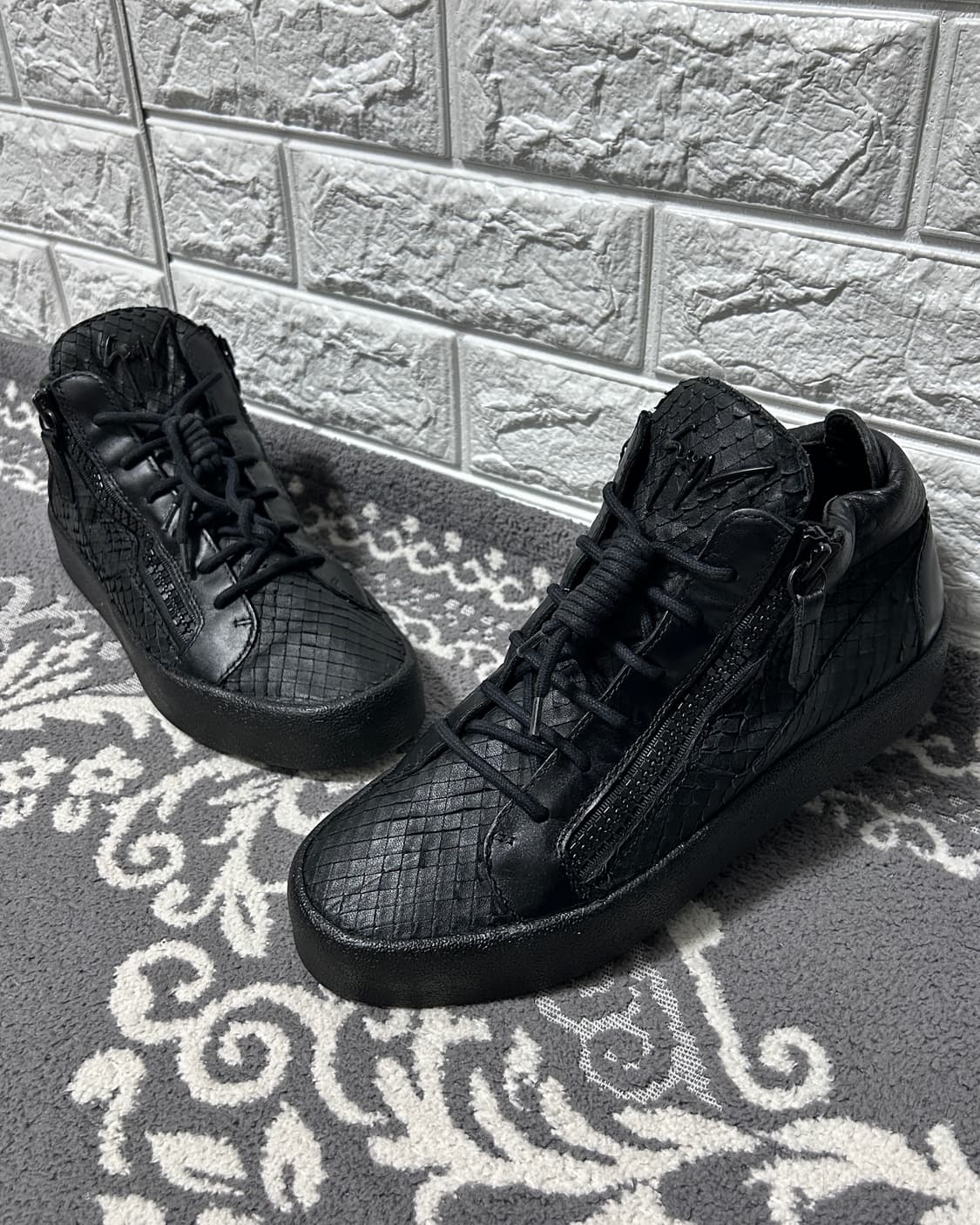 쥬세페자노티 오피움 스네이크 스킨 레더 하이탑 상품이미지1