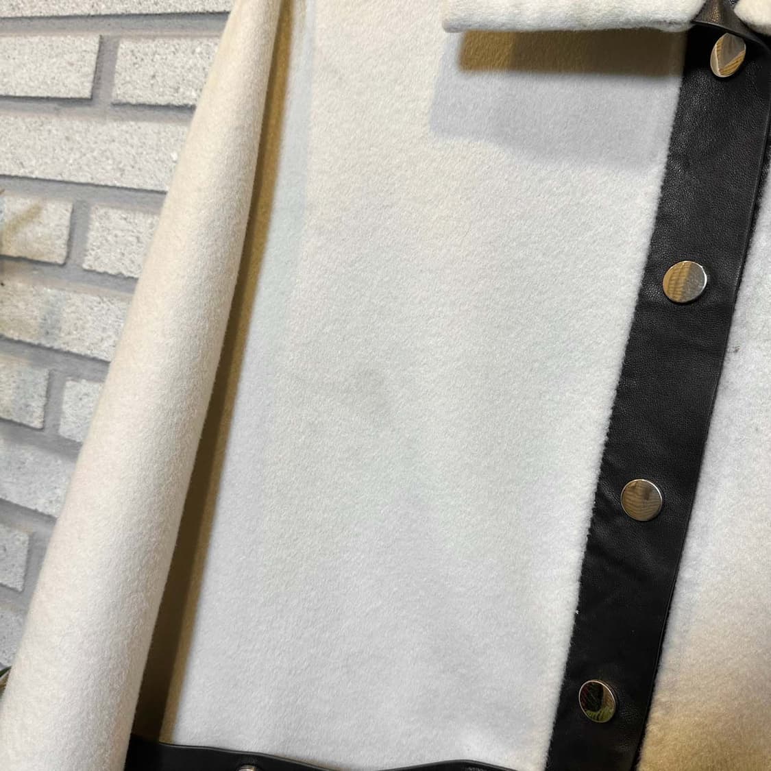 USA VINTAGE 캐시미어 무스탕 롱코트 스냅버튼 디테일 화이트 상품이미지6