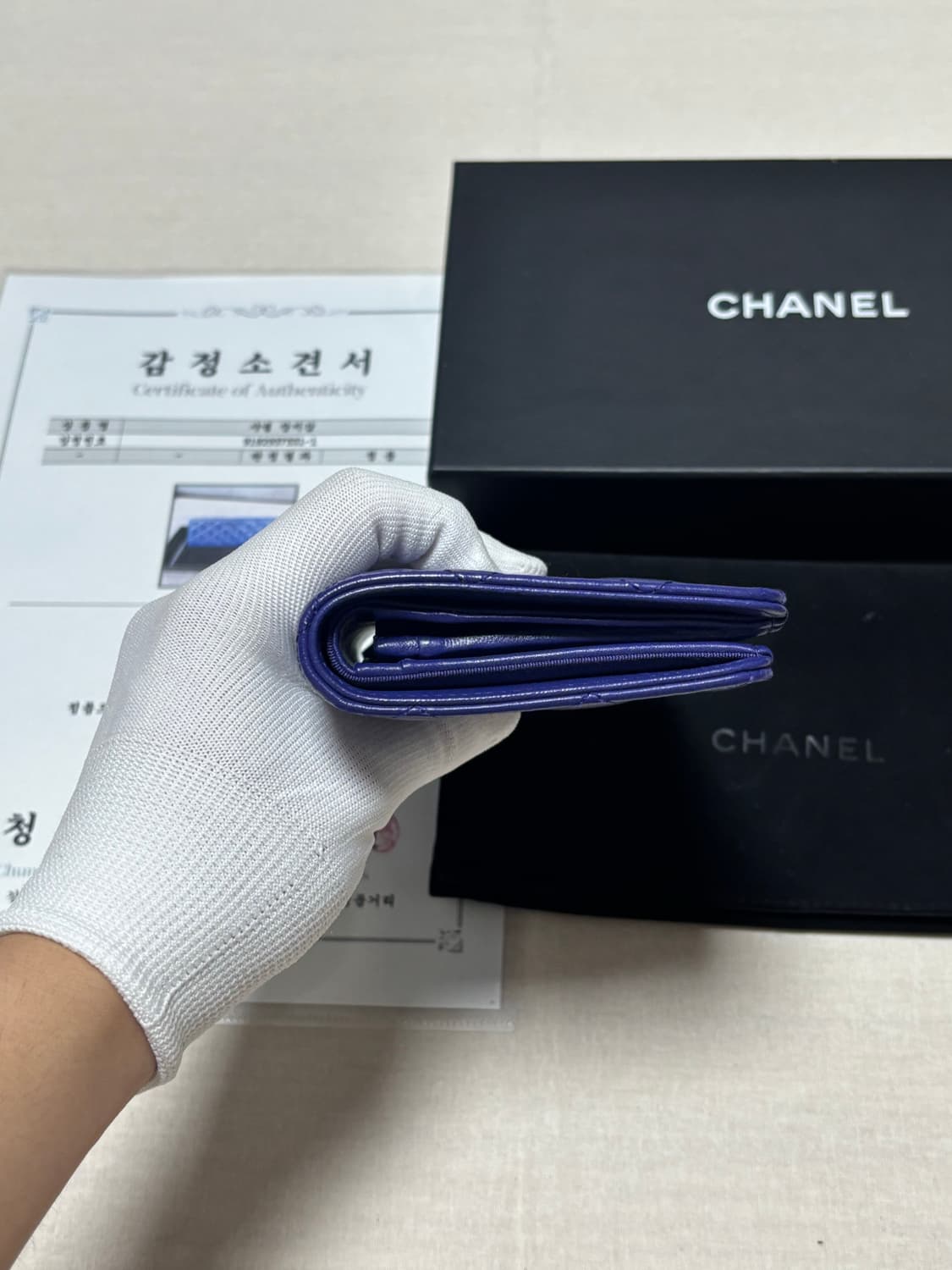 샤넬 캐비어 퍼플 장지갑  상품이미지3