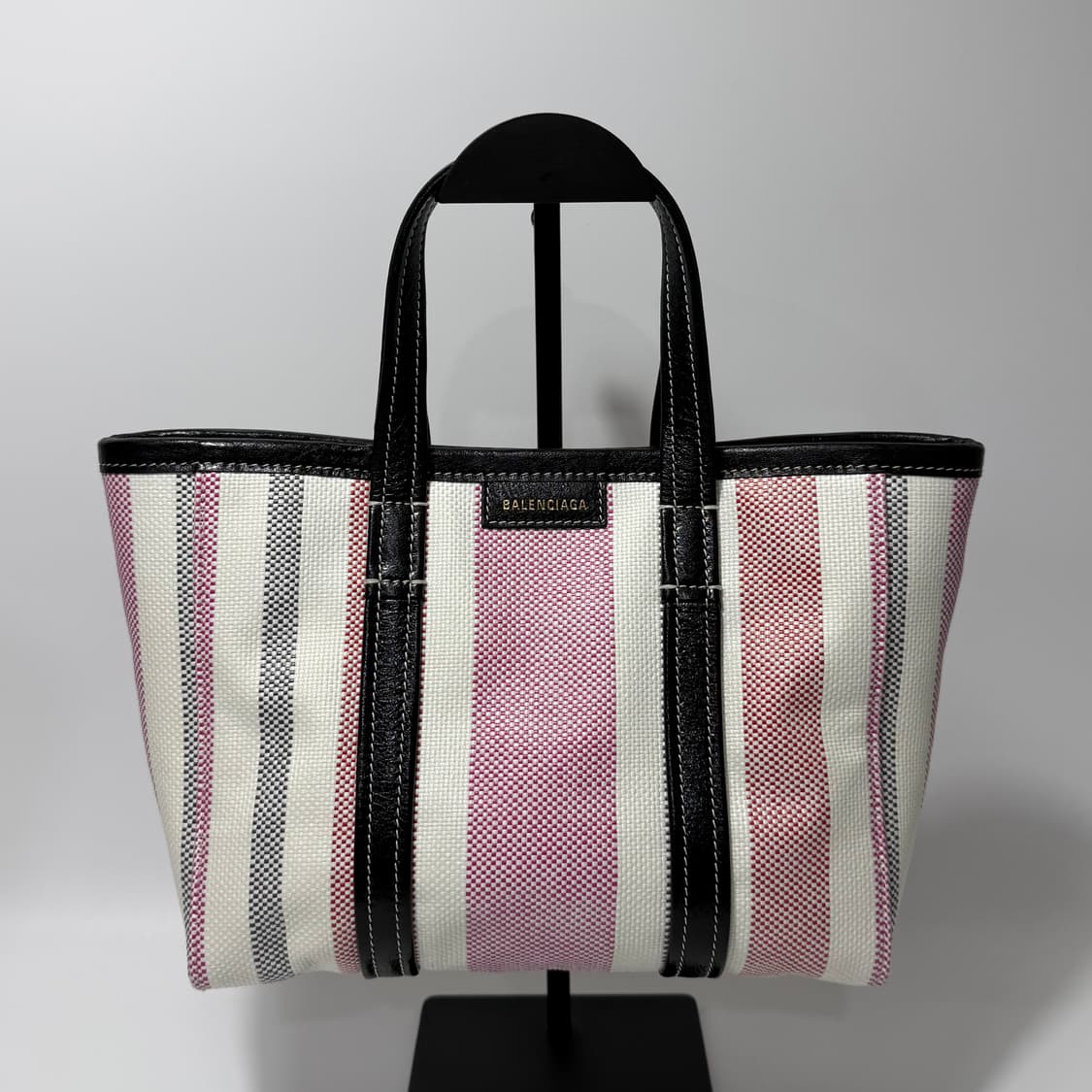 발렌시아가 바베스 스몰 이스트 웨스트 라피아 스타라이프 쇼퍼백 상품이미지2