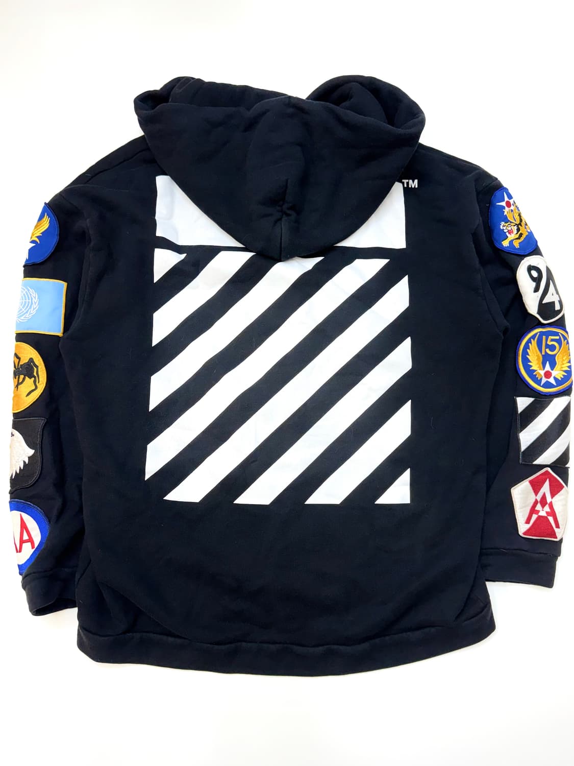 Off-white 오프화이트 멀티패치 오버핏 블랙컬러 후드집업 상품이미지7