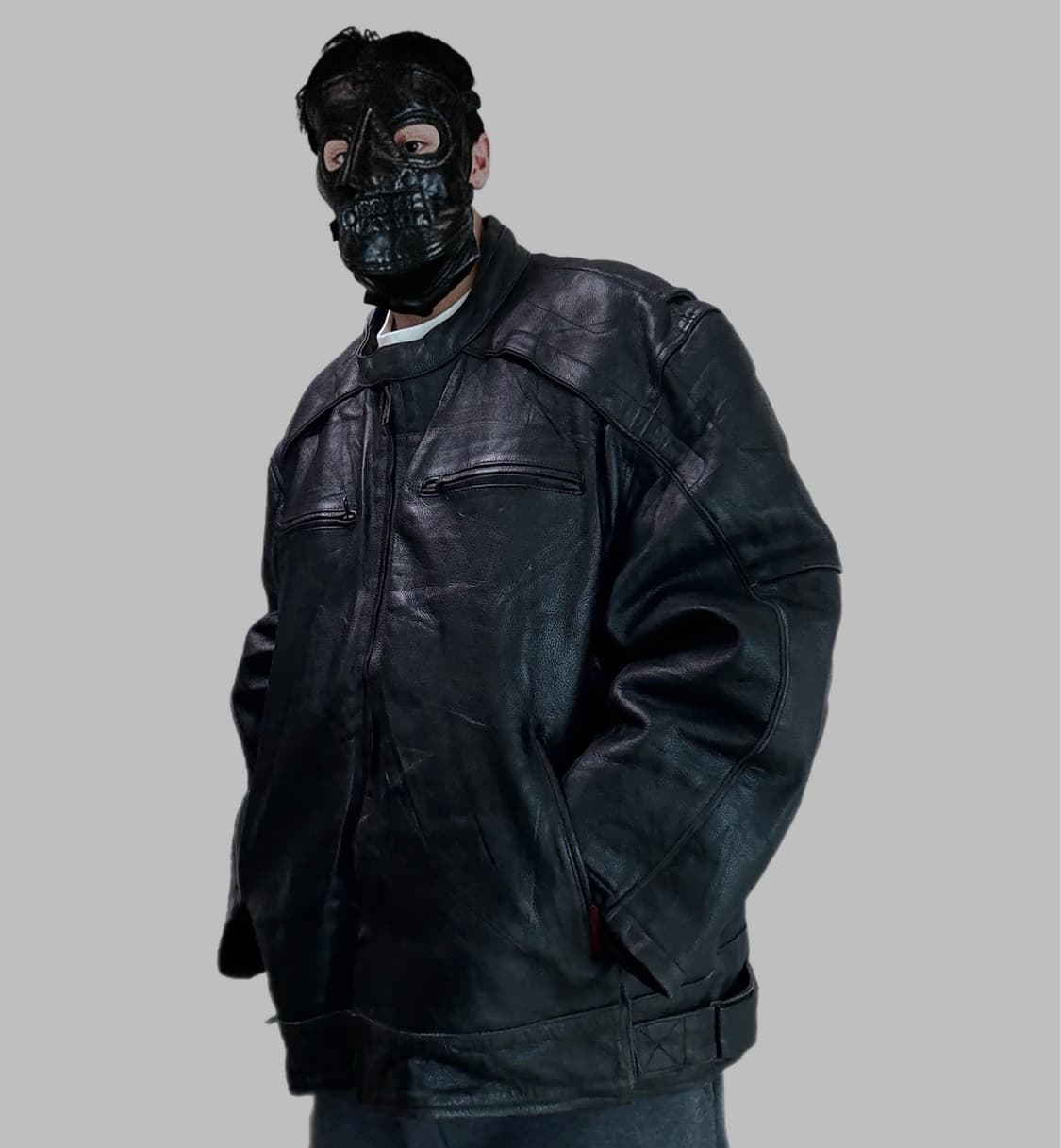 빈티지 소가죽 칸예핏 오버사즈 바이커자켓 상품이미지2