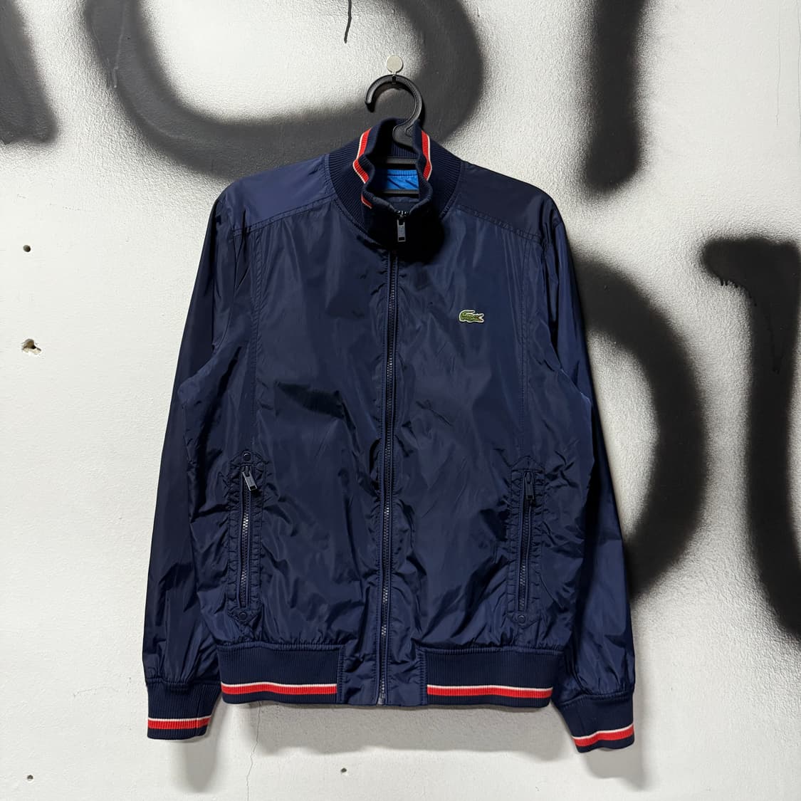 라코스테 올드스쿨 우븐 집업 블루종 자켓 상품이미지1