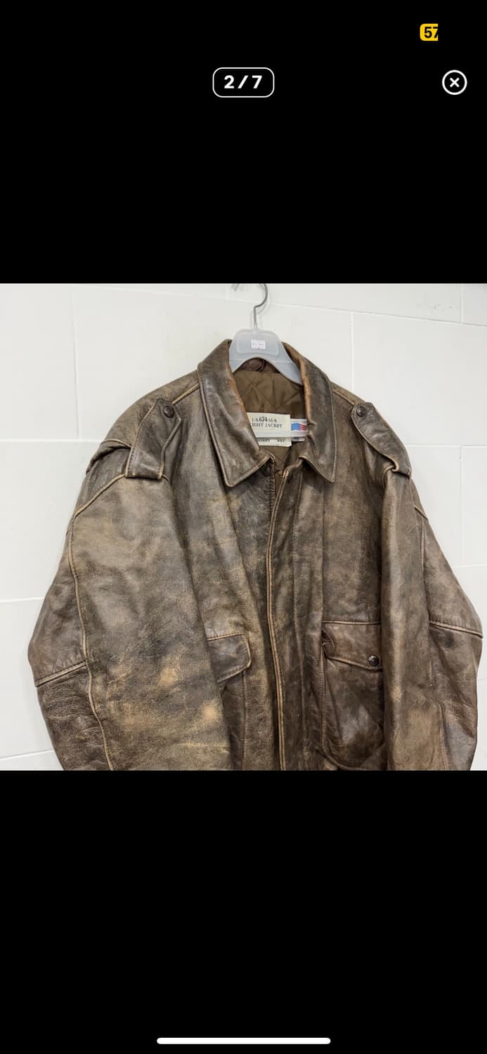 90‘s made in usa 쇼트 가죽자켓 상품이미지2