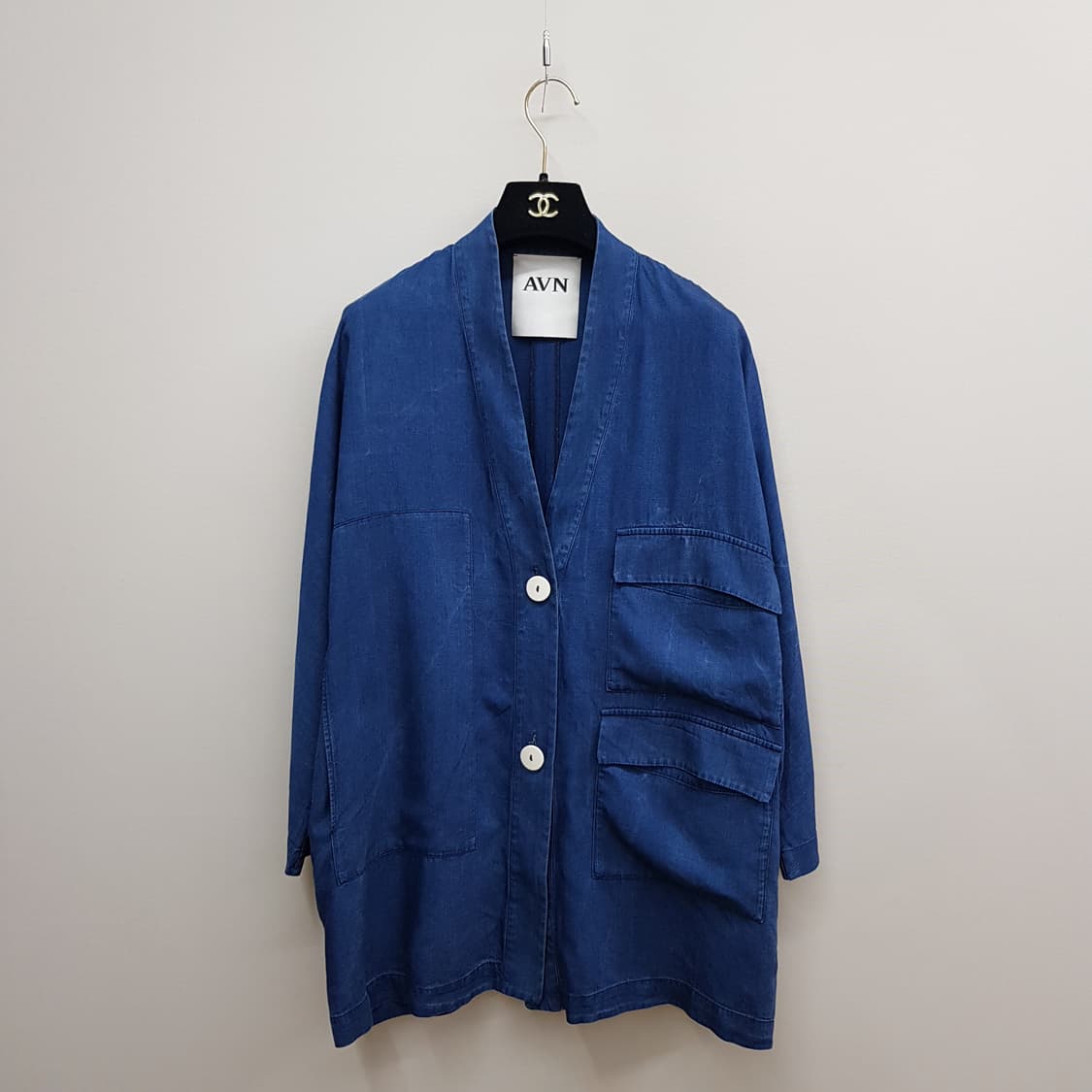 AVN 2022 루즈핏 노카라 포켓 자켓 38사이즈 상품이미지1