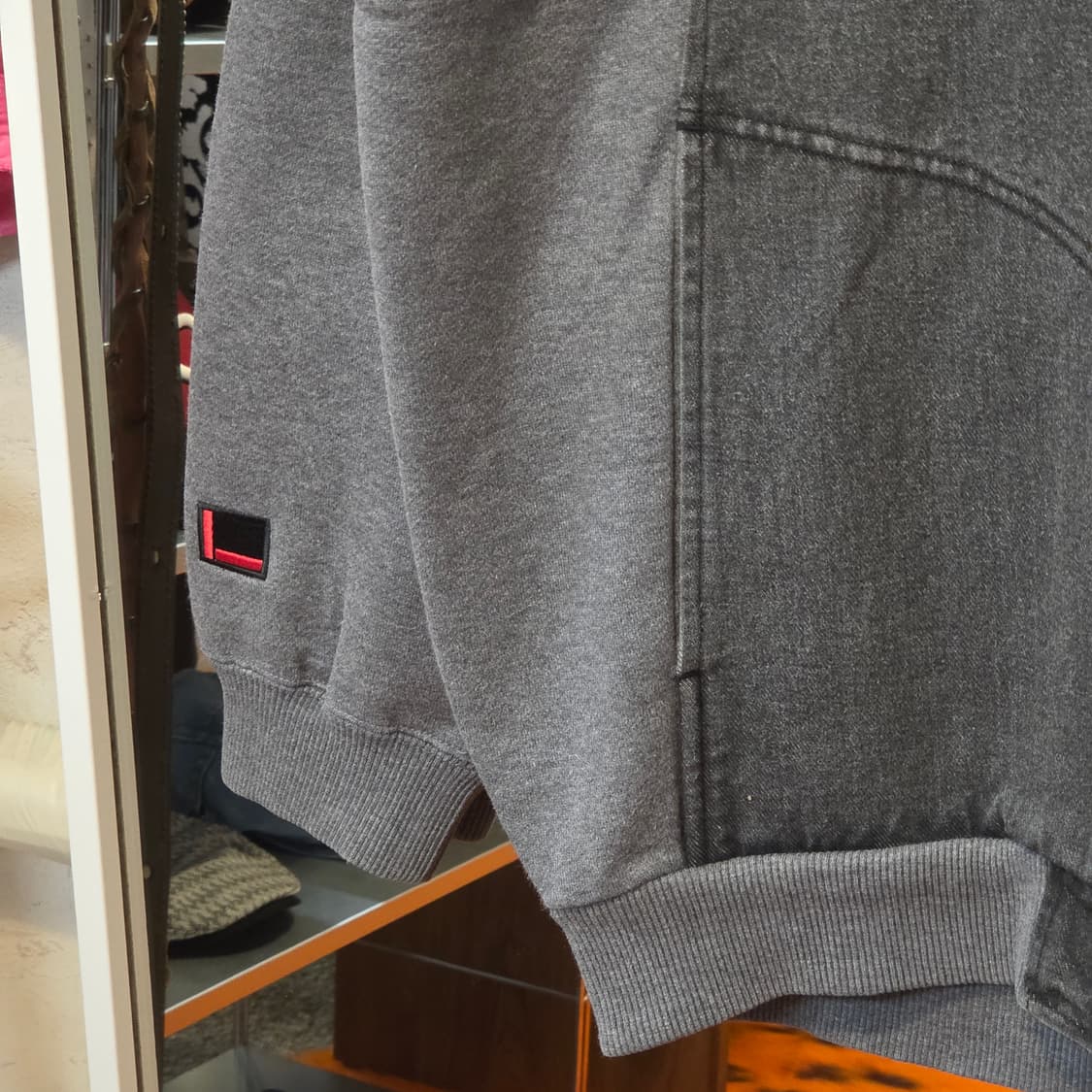 후부 데님 배색 올드스쿨 후드집업 상품이미지5