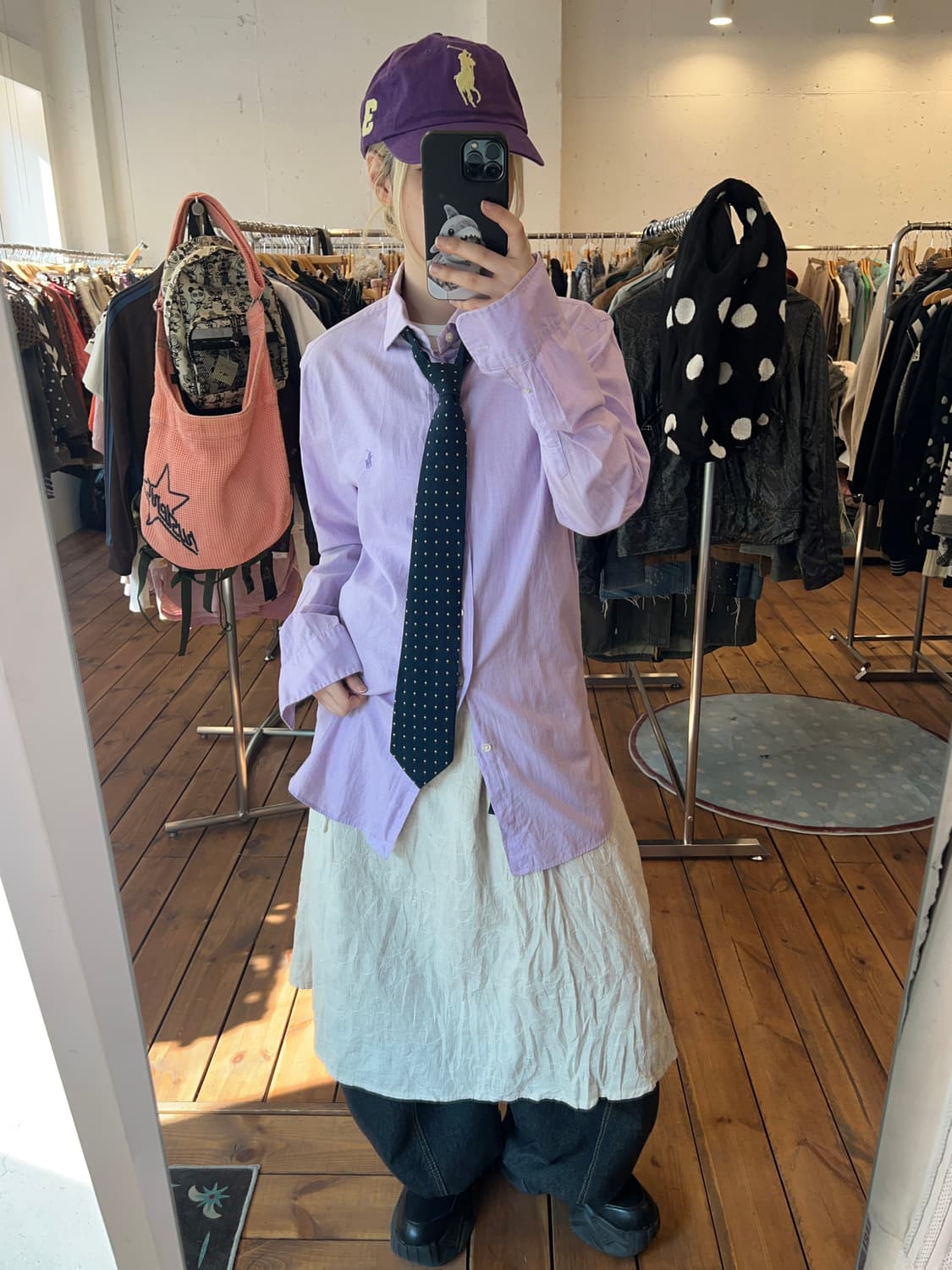 폴로 핑크 체크 셔츠 상품이미지1