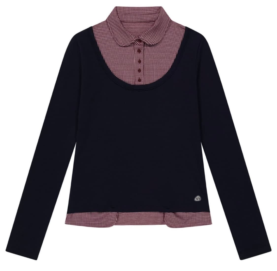 코이세이오 리버서블 칼라 롱슬리브 네이비 상품이미지1