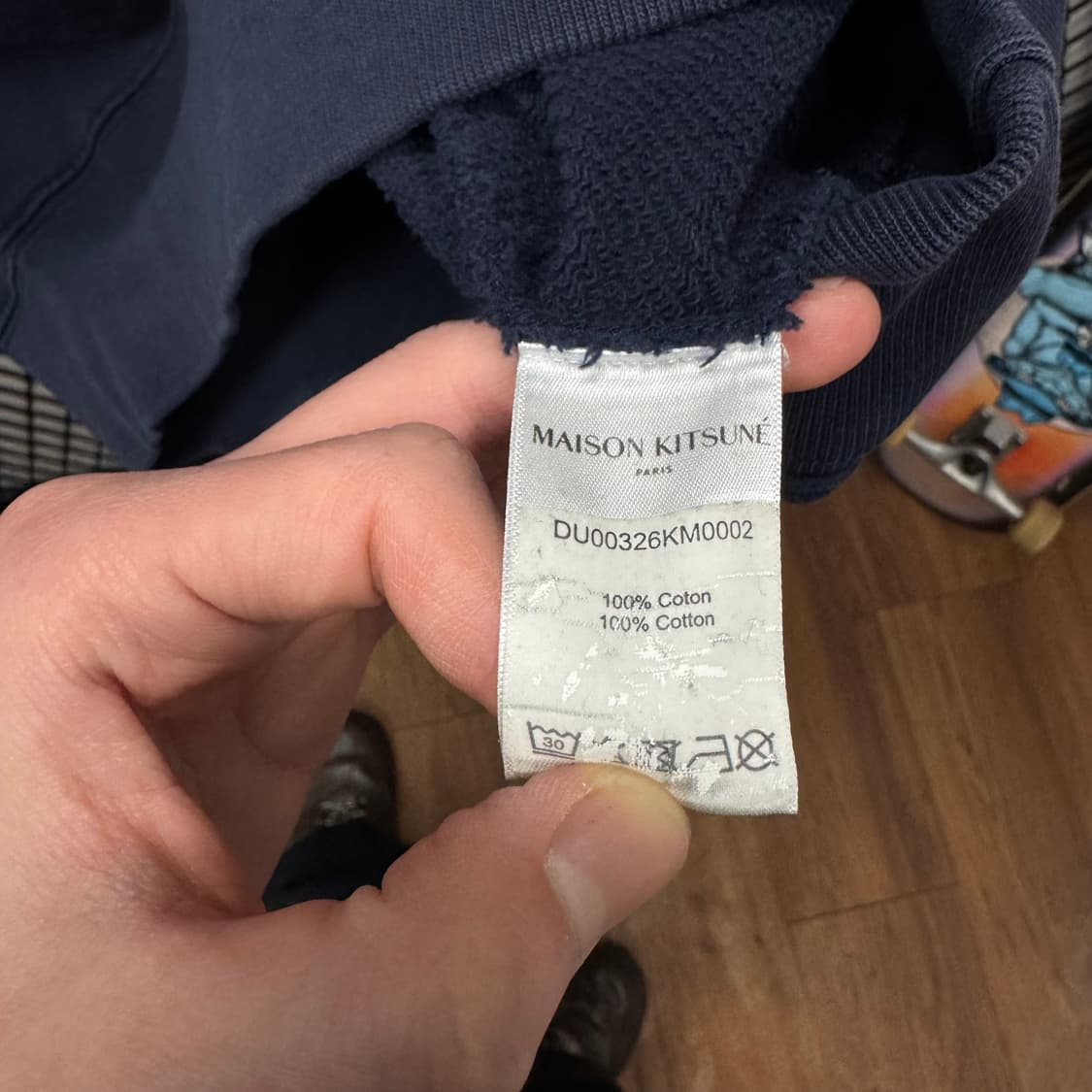 메종키츠네 맨투맨 전면 더블 폭스 로고 포인트 네이비 상품이미지7