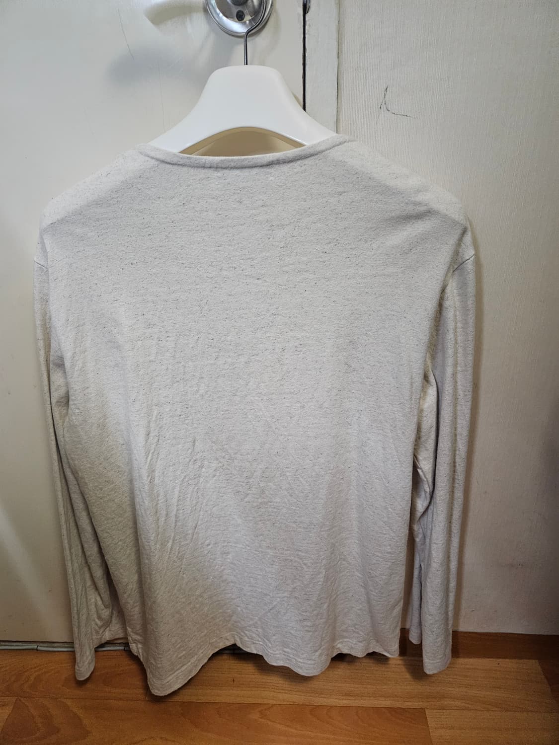 100 L) 토마스모어 보트넥 유넥 긴팔티 오트밀 상품이미지2